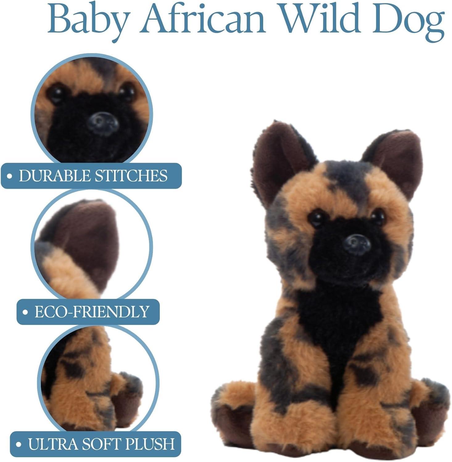 image:imageThe Petting Zoo African Wild Dog Stuffed Animal Plushie Gifts for Kids Wild Onez Babiez Zoo Animals Zoologee African Wild Dog Plush Toy 6 inches