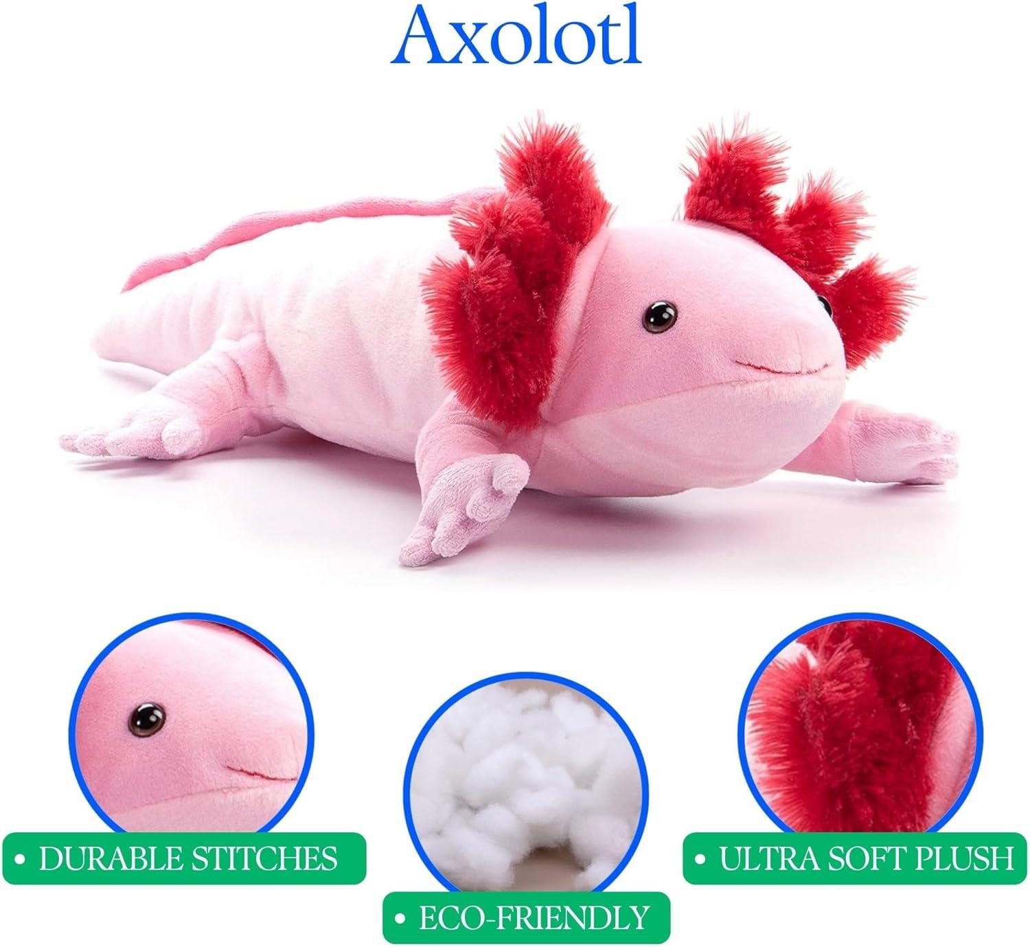 image:imageThe Petting Zoo Axolotl Stuffed Animal Plushie Gifts for Kids Wild Onez Sealife Animals Salamander Axolotl Plush Toy 14 inches