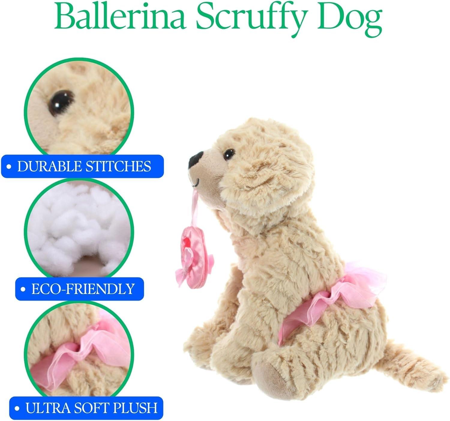 image:imageThe Petting Zoo Ballerina Scruffy Dog Stuffed Animal Gifts for Kids Caramel Brown Dog Plush Toy 10 Inches