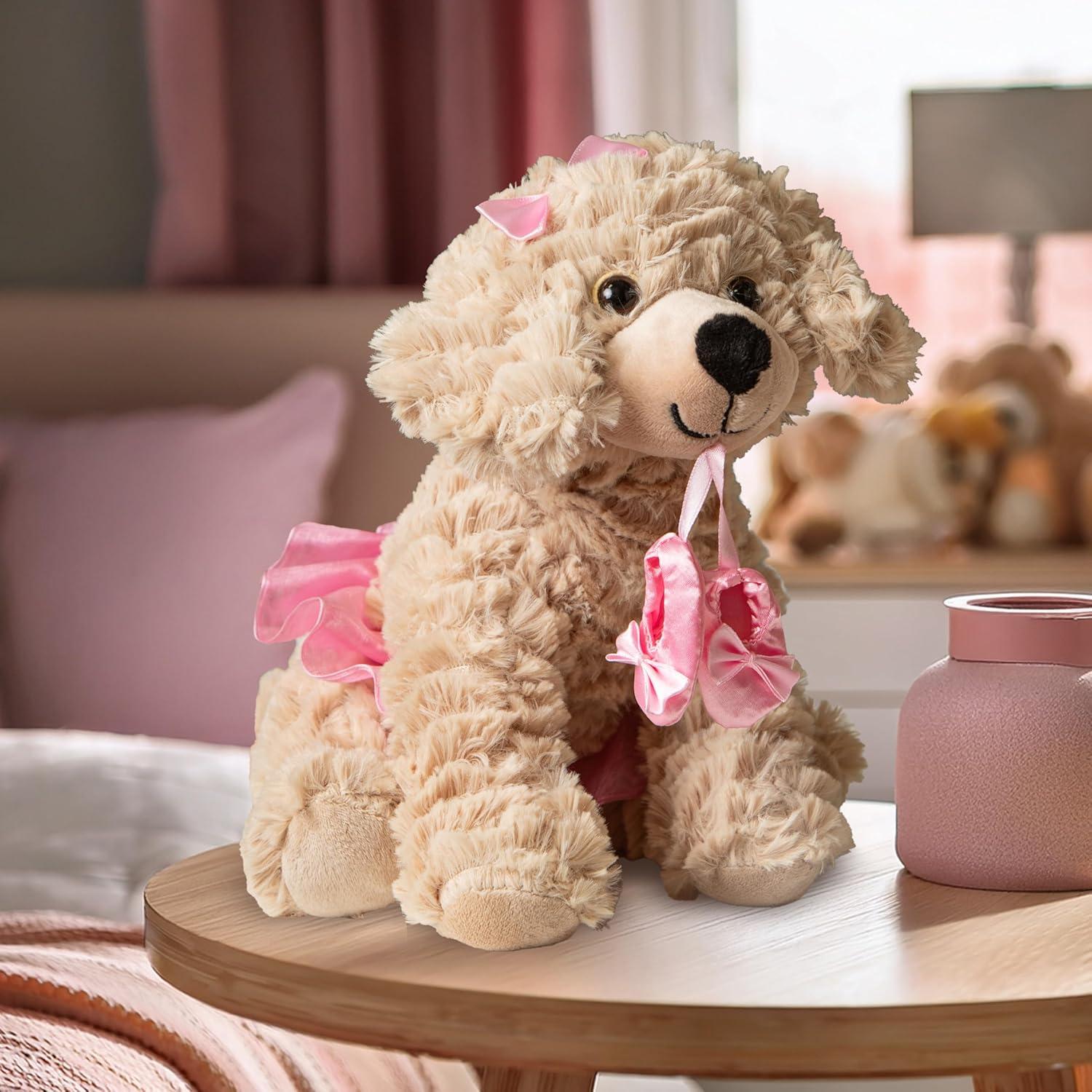 image:imageThe Petting Zoo Ballerina Scruffy Dog Stuffed Animal Gifts for Kids Caramel Brown Dog Plush Toy 10 Inches