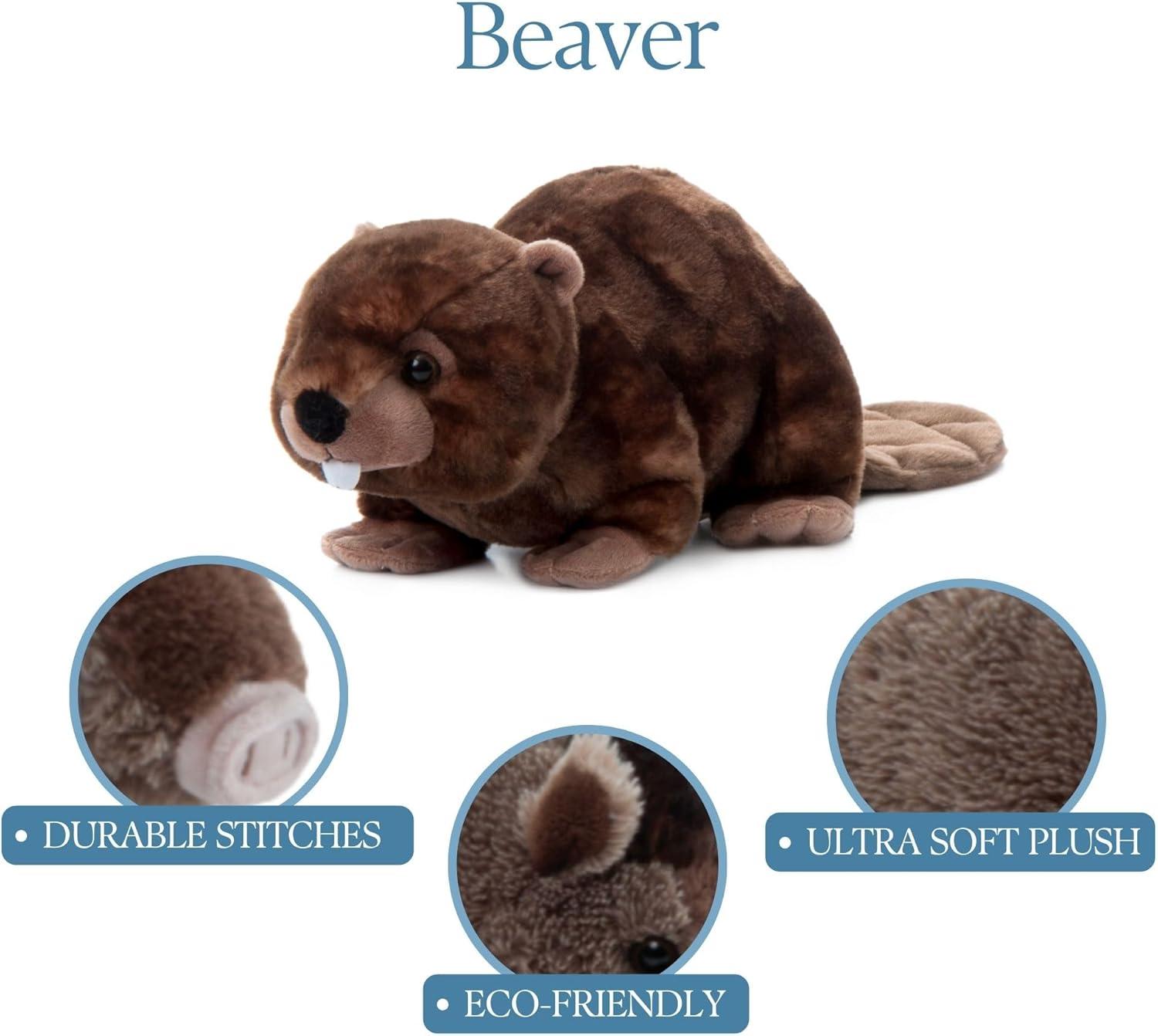 image:imageThe Petting Zoo Beaver Stuffed Animal Gifts for Kids Wild Onez Zoo Animals Beaver Plush Toy 12 inches