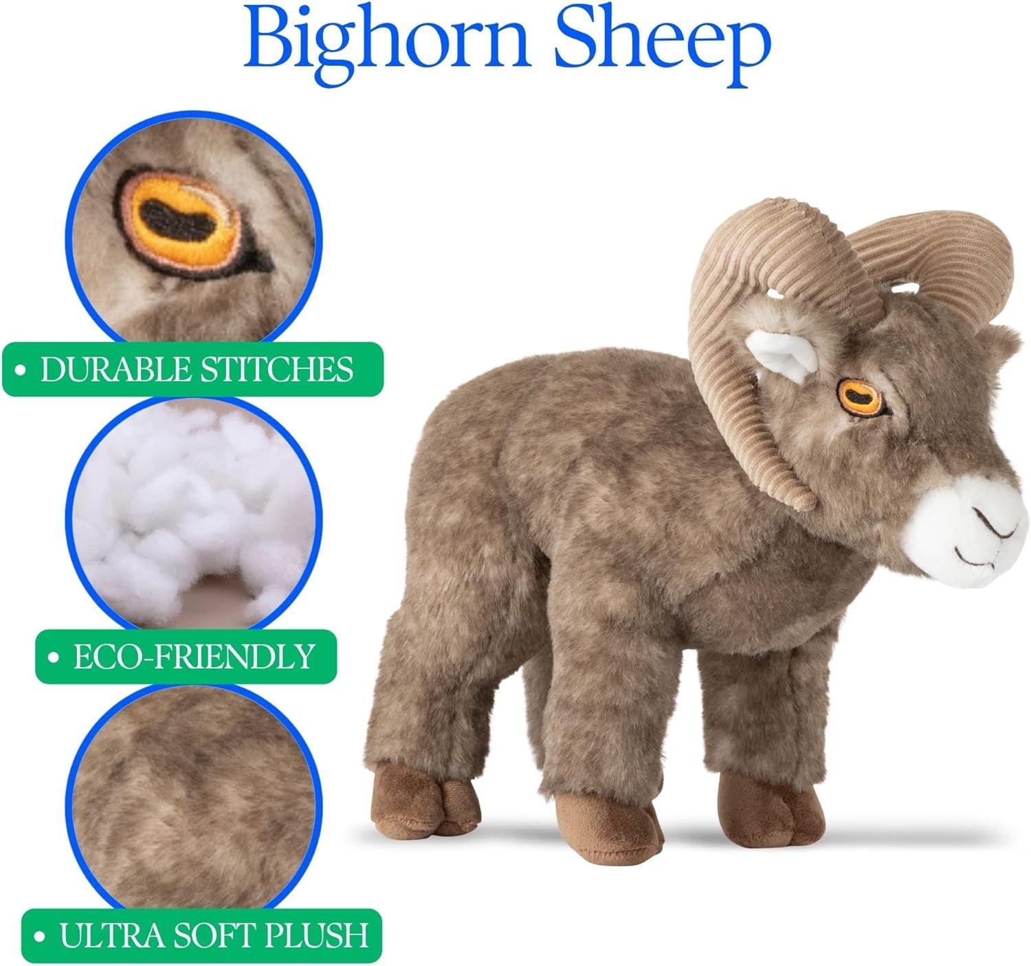 image:imageThe Petting Zoo Bighorn Sheep Stuffed Animal Plushie Gifts for Kids Earth Keeperz Wildlife Animals Zoologee Brown Bighorn Sheep Plush Toy 12 inches