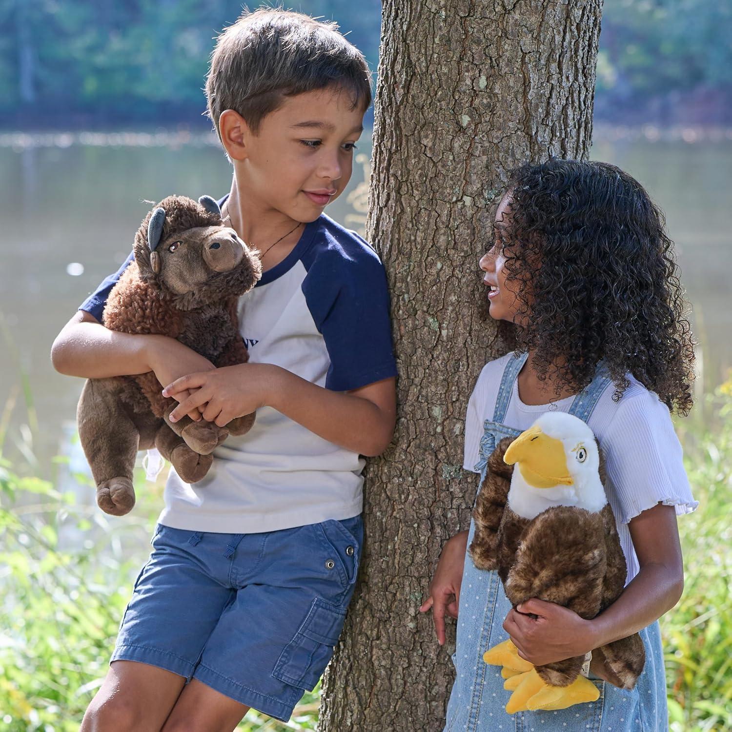 image:imageThe Petting Zoo Bison Stuffed Animal Gifts for Kids Wild Onez Zoo Animals Sitting Bison Plush Toy 12 inches
