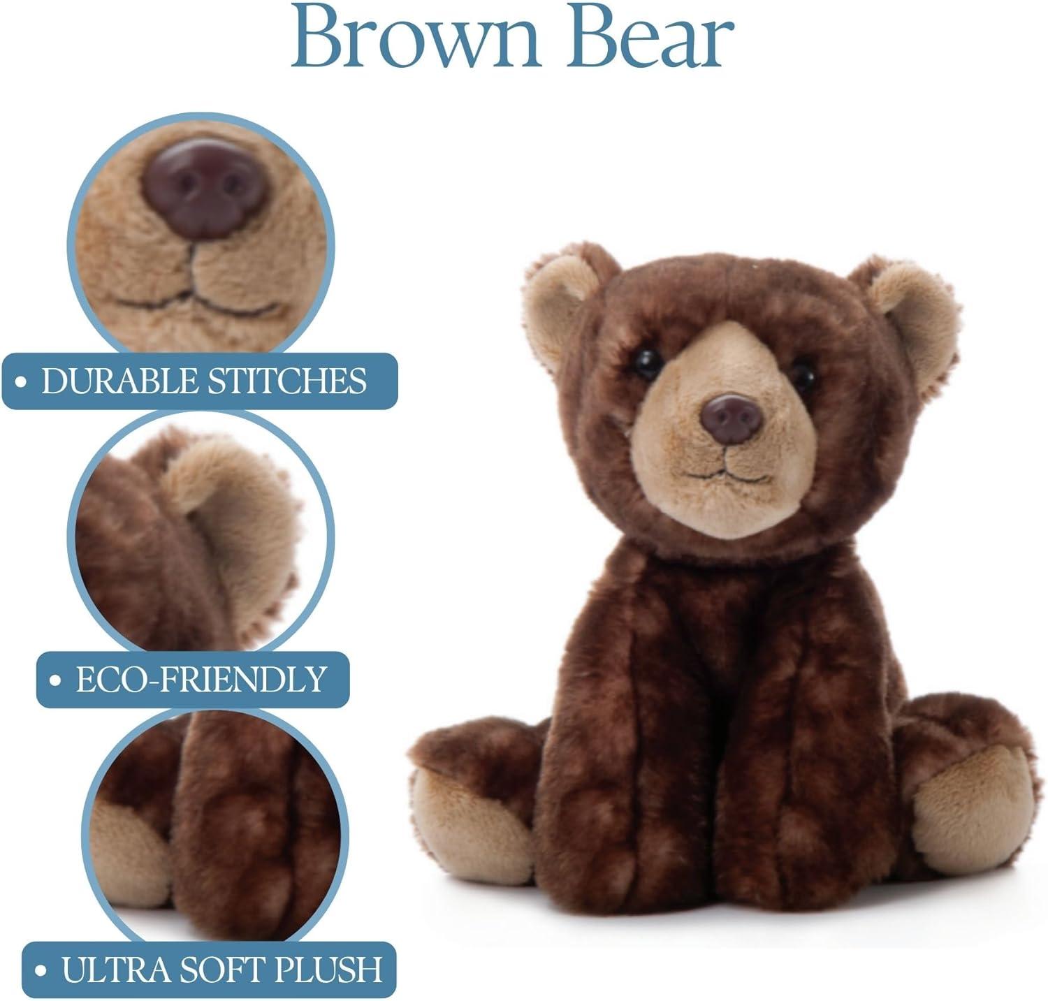image:imageThe Petting Zoo Brown Bear Stuffed Animal Gifts for Kids Wild Onez Zoo Animals Brown Bear Plush Toy 9 inches8 inch