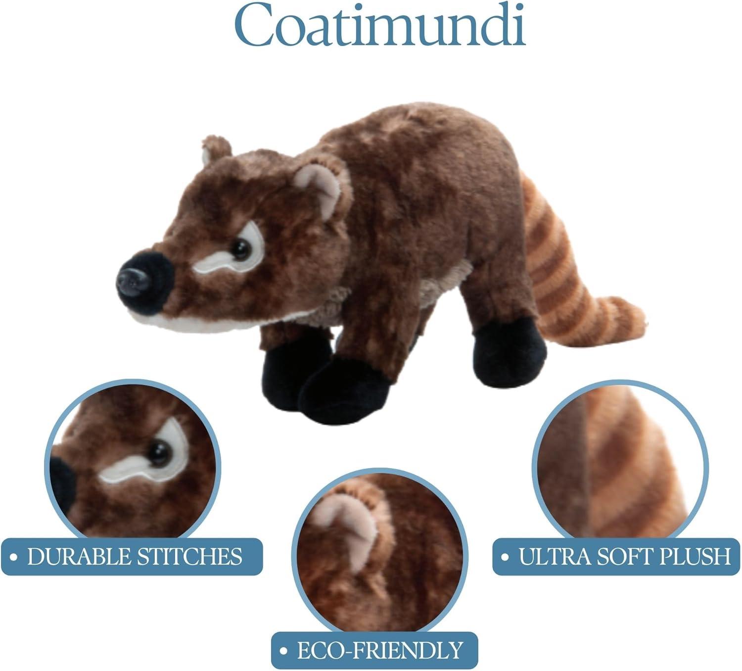 image:imageThe Petting Zoo Coatimundi Stuffed Animal Plushie Gifts for Kids Wild Onez Zoo Animals Zoologee Coatimundi Plush Toy 12 inches12in