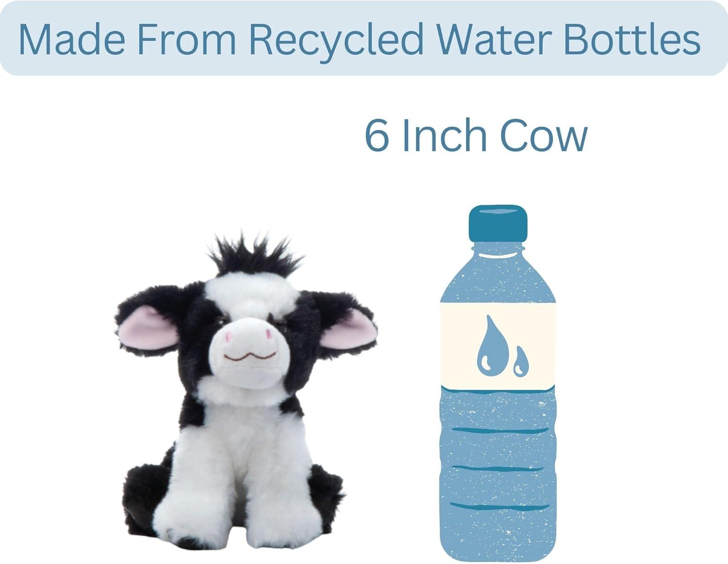 image:imageThe Petting Zoo Cow Stuffed Animal Plushie Gifts for Kids Wild Onez Babiez Farm Animals Cow Plush Toy 6 inches