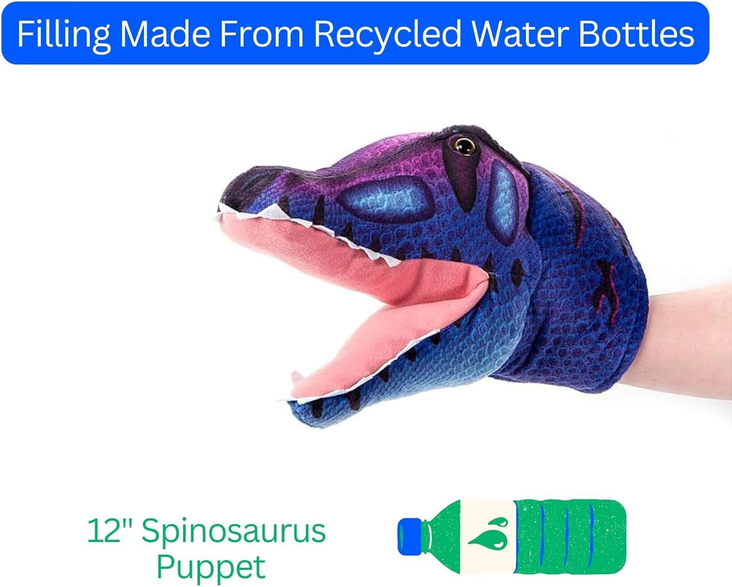image:imageThe Petting Zoo Dinosaur Spinosaurus Stuffed Animal Plushie Gifts for Kids Puppetz Animals Blue Spinosaurus Plush Toy 12 Inches