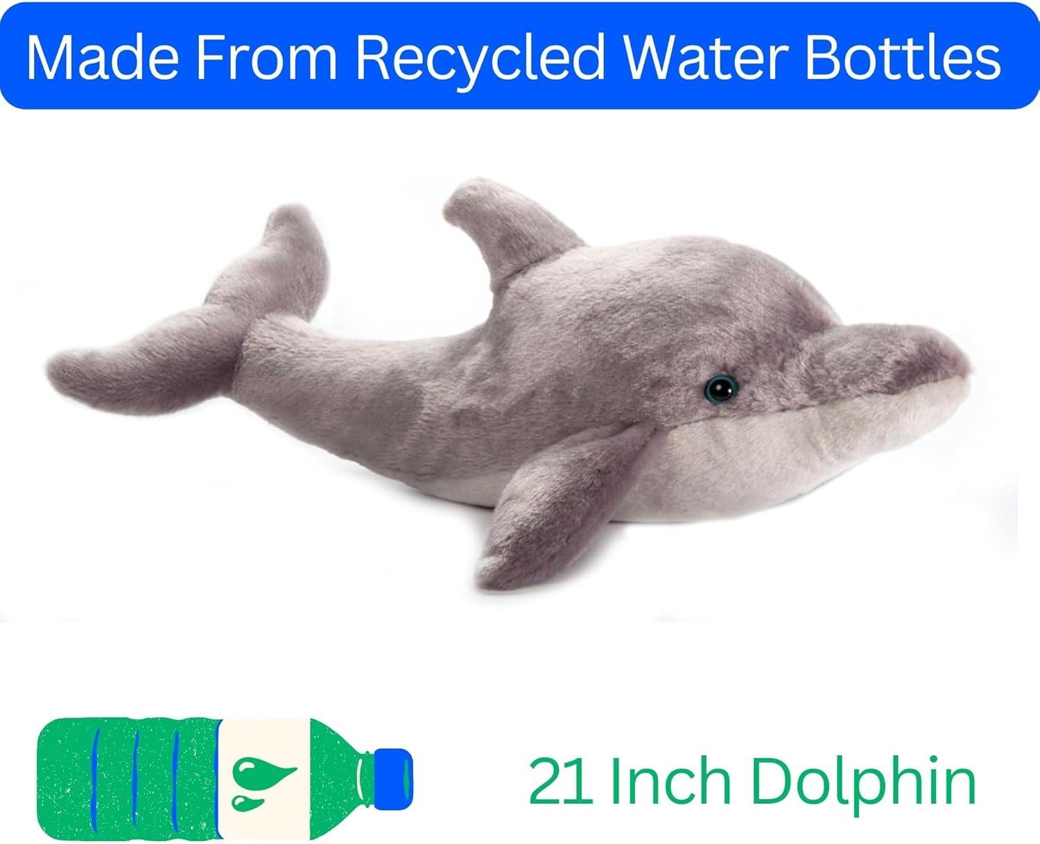image:imageThe Petting Zoo Dolphin Stuffed Animal Plushie Gifts for Kids Wild Onez Sealife Animals Dolphin Plush Toy 21 inches