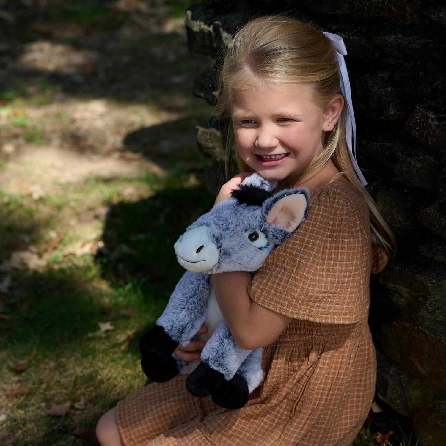 image:imageThe Petting Zoo Donkey Stuffed Animal Plushie Gifts for Kids Wild Onez Farm Animals Donkey Plush Toy 12 Inches