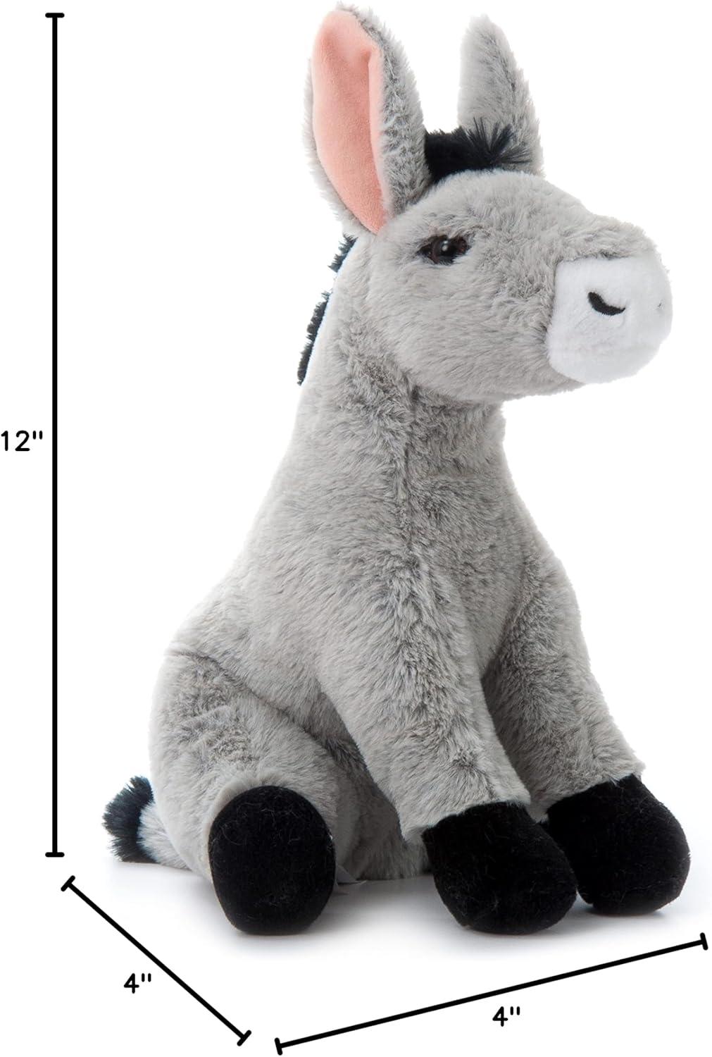 image:imageThe Petting Zoo Donkey Stuffed Animal Plushie Gifts for Kids Wild Onez Farm Animals Donkey Plush Toy 12 Inches