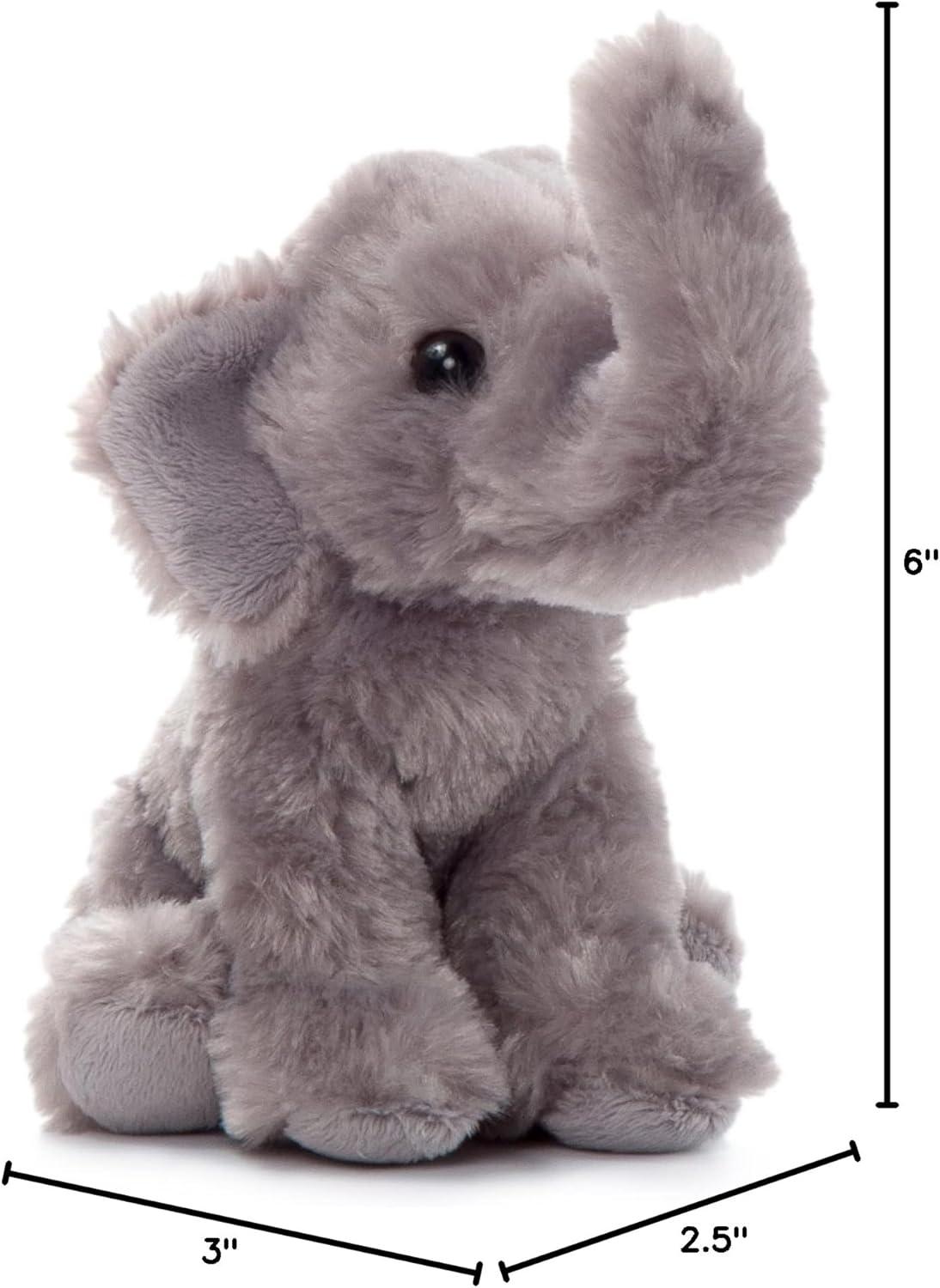 image:imageThe Petting Zoo Elephant Stuffed Animal Plushie Gifts for Kids Wild Onez Babiez Wildlife Animals Elephant Plush Toy 6 Inches