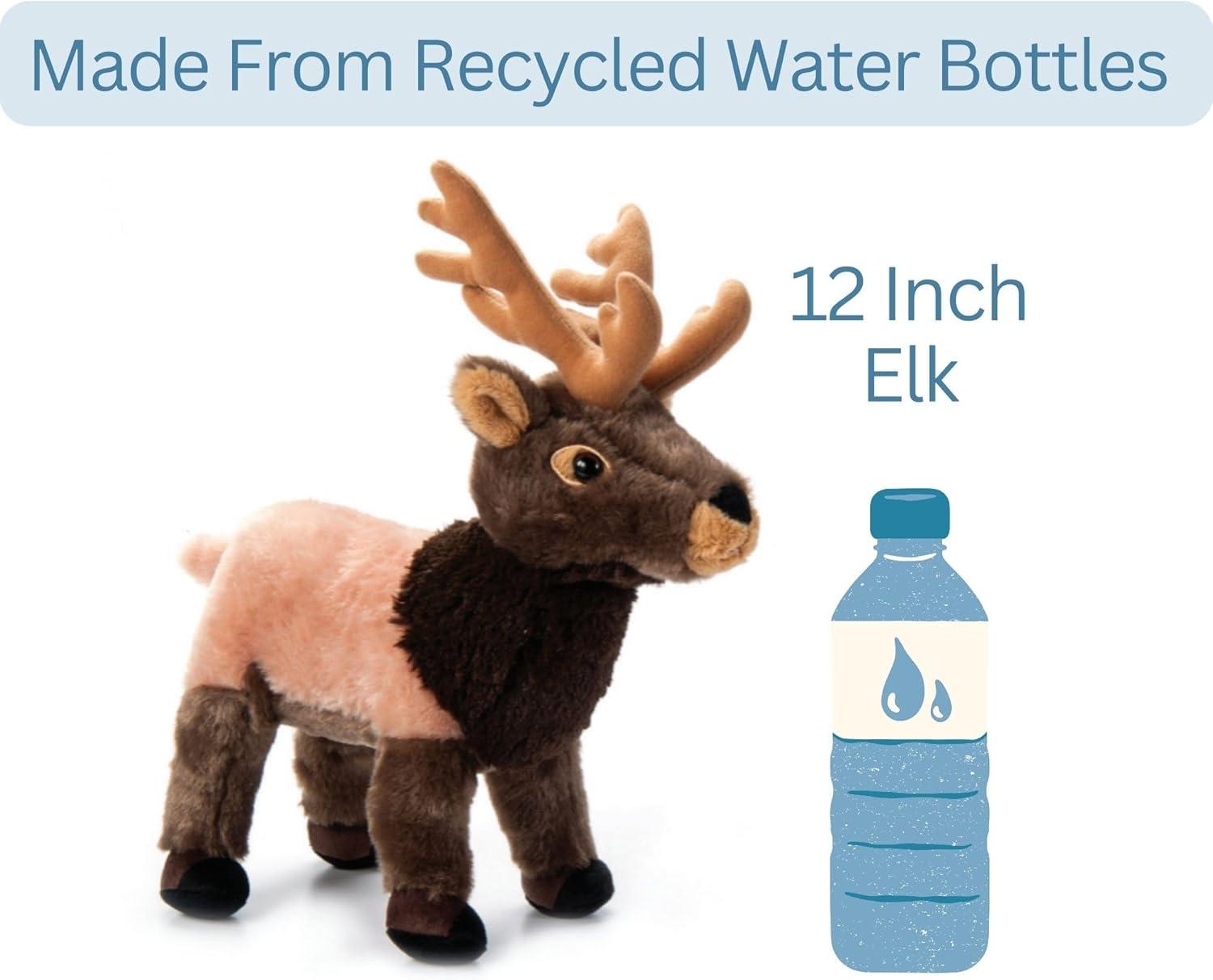 image:imageThe Petting Zoo Elk Stuffed Animal Plushie Gifts for Kids Wild Onez Wildlife Animals Elk Plush Toy 12 Inches