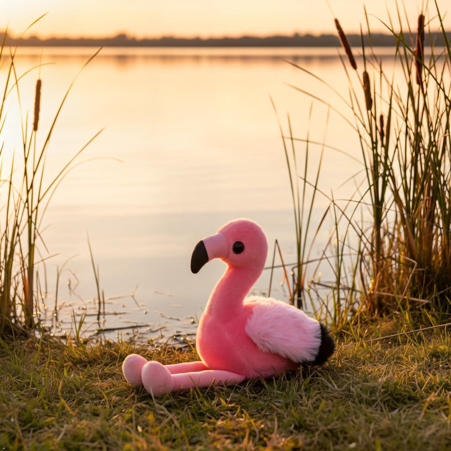 image:imageThe Petting Zoo Flamingo Stuffed Animal Plushie Gifts for Kids Wild Onez Babiez Zoo Animals Flamingo Plush Toy 6 inches6 in