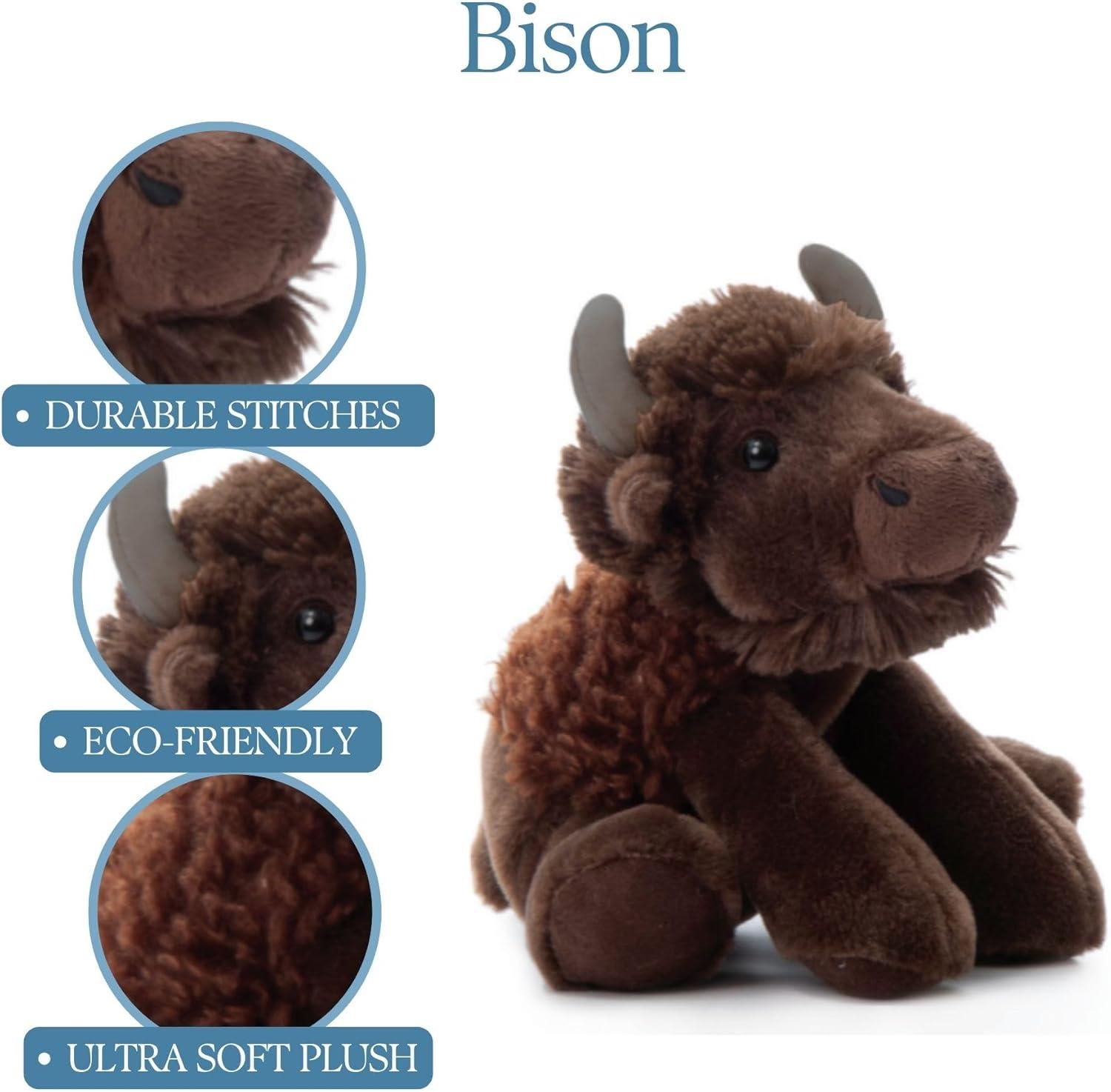 image:imageThe Petting Zoo Floppy Bison Stuffed Animal Plushie Gifts for Kids Wild Onez Wildlife Animals Bison Plush Toy 9 inches8 inch