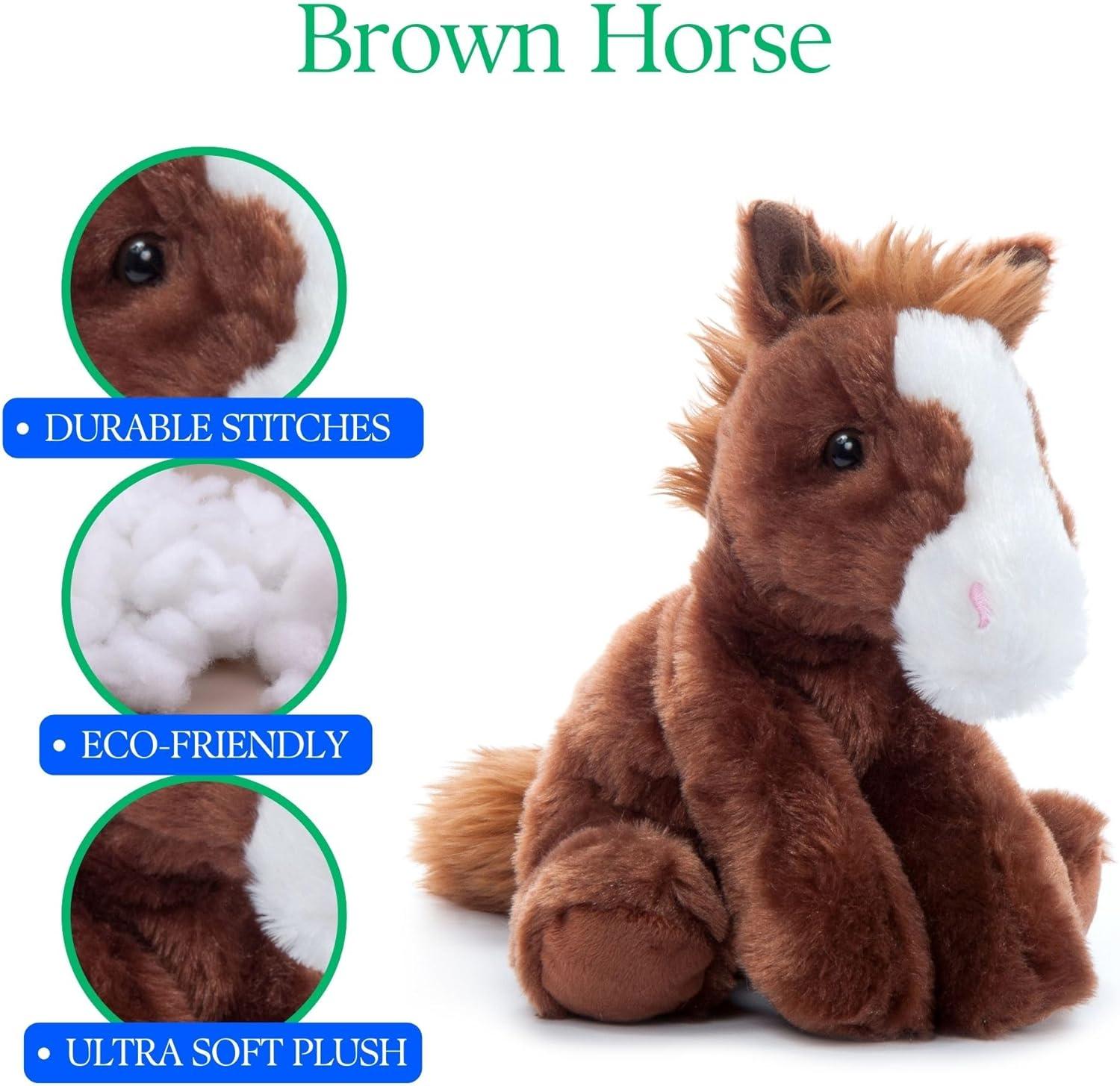 image:imageThe Petting Zoo Floppy Horse Stuffed Animal Plushie Gifts for Kids Wild Onez Wildlife Animals Horse Plush Toy 8 inches8 in