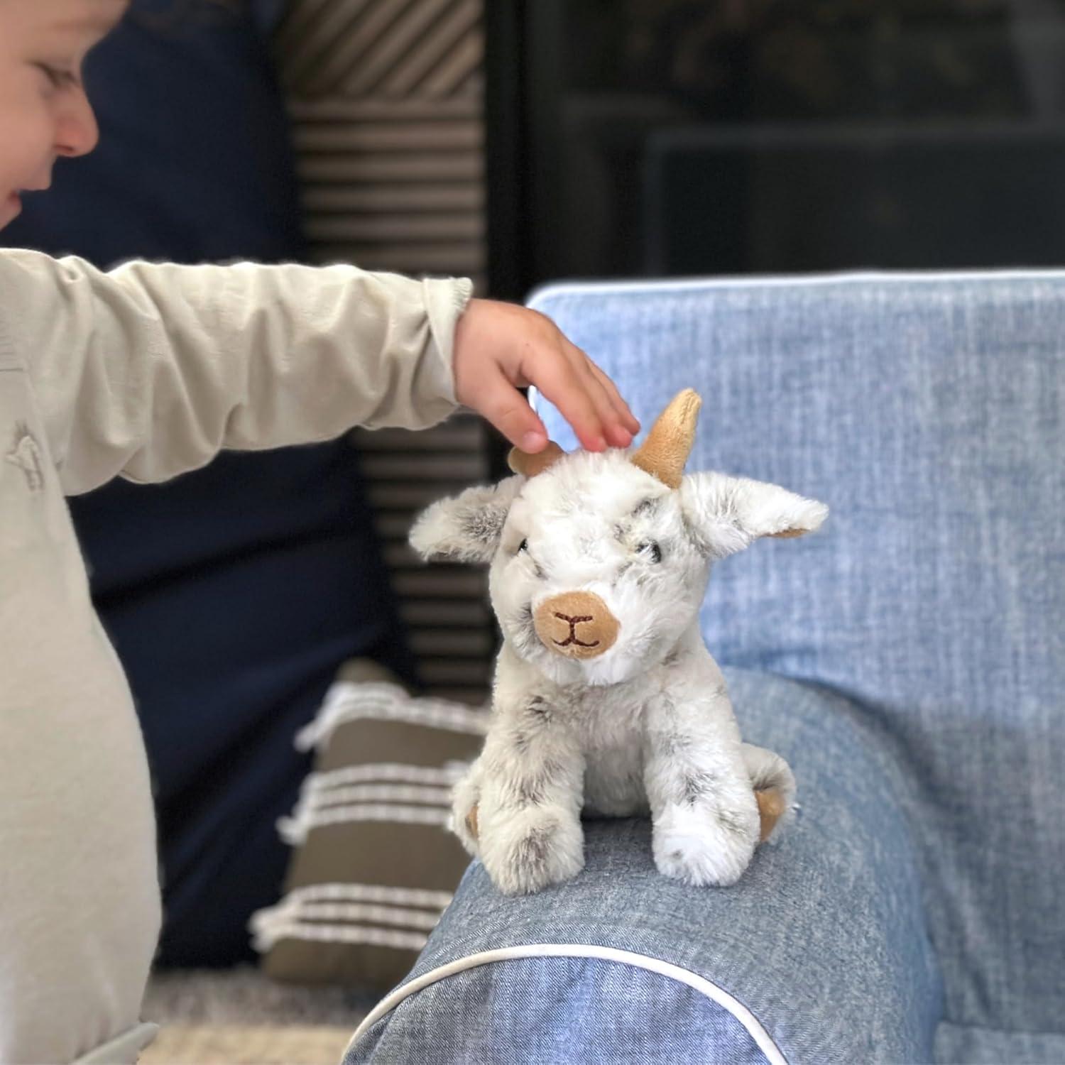 image:imageThe Petting Zoo Goat Stuffed Animal Plushie Gifts for Kids Wild Onez Babiez Farm Animals Goat Plush Toy 6 inches6 in