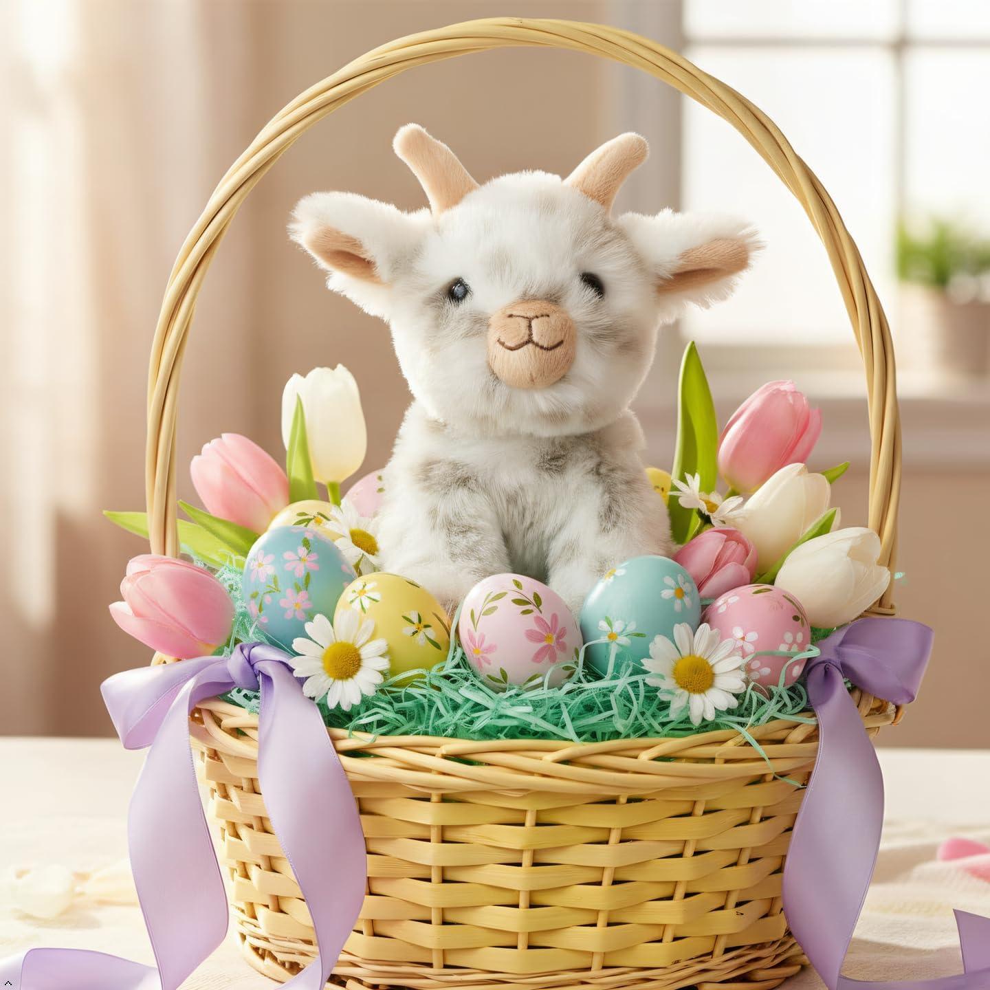 image:imageThe Petting Zoo Goat Stuffed Animal Plushie Gifts for Kids Wild Onez Babiez Farm Animals Goat Plush Toy 6 inches6 in