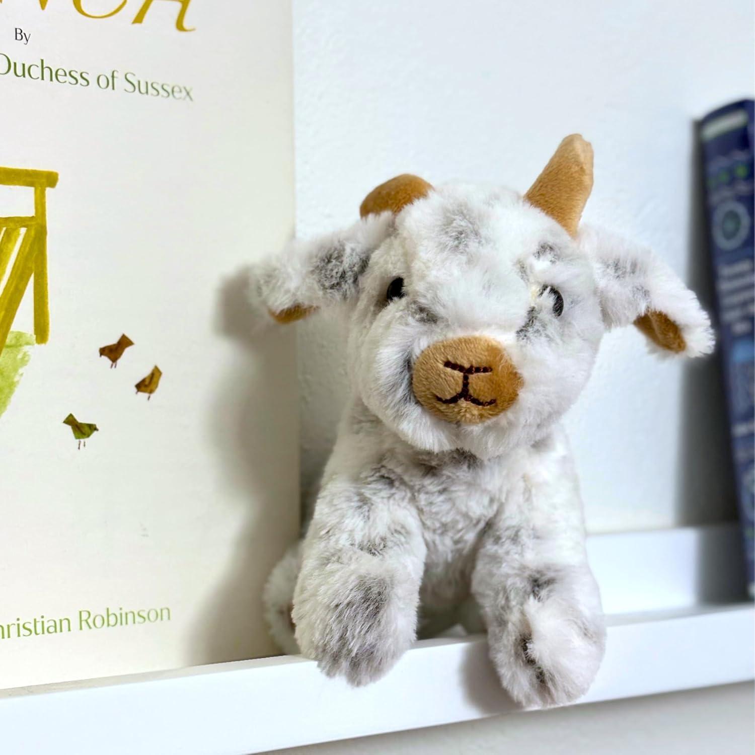 image:imageThe Petting Zoo Goat Stuffed Animal Plushie Gifts for Kids Wild Onez Babiez Farm Animals Goat Plush Toy 6 inches6 in