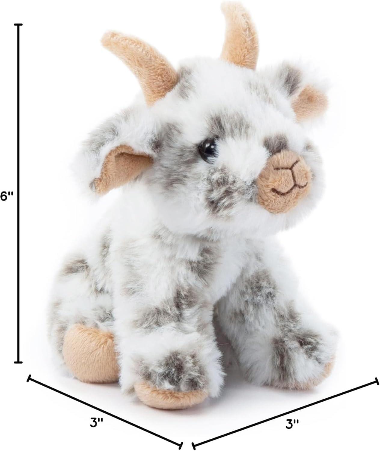image:imageThe Petting Zoo Goat Stuffed Animal Plushie Gifts for Kids Wild Onez Babiez Farm Animals Goat Plush Toy 6 inches6 in