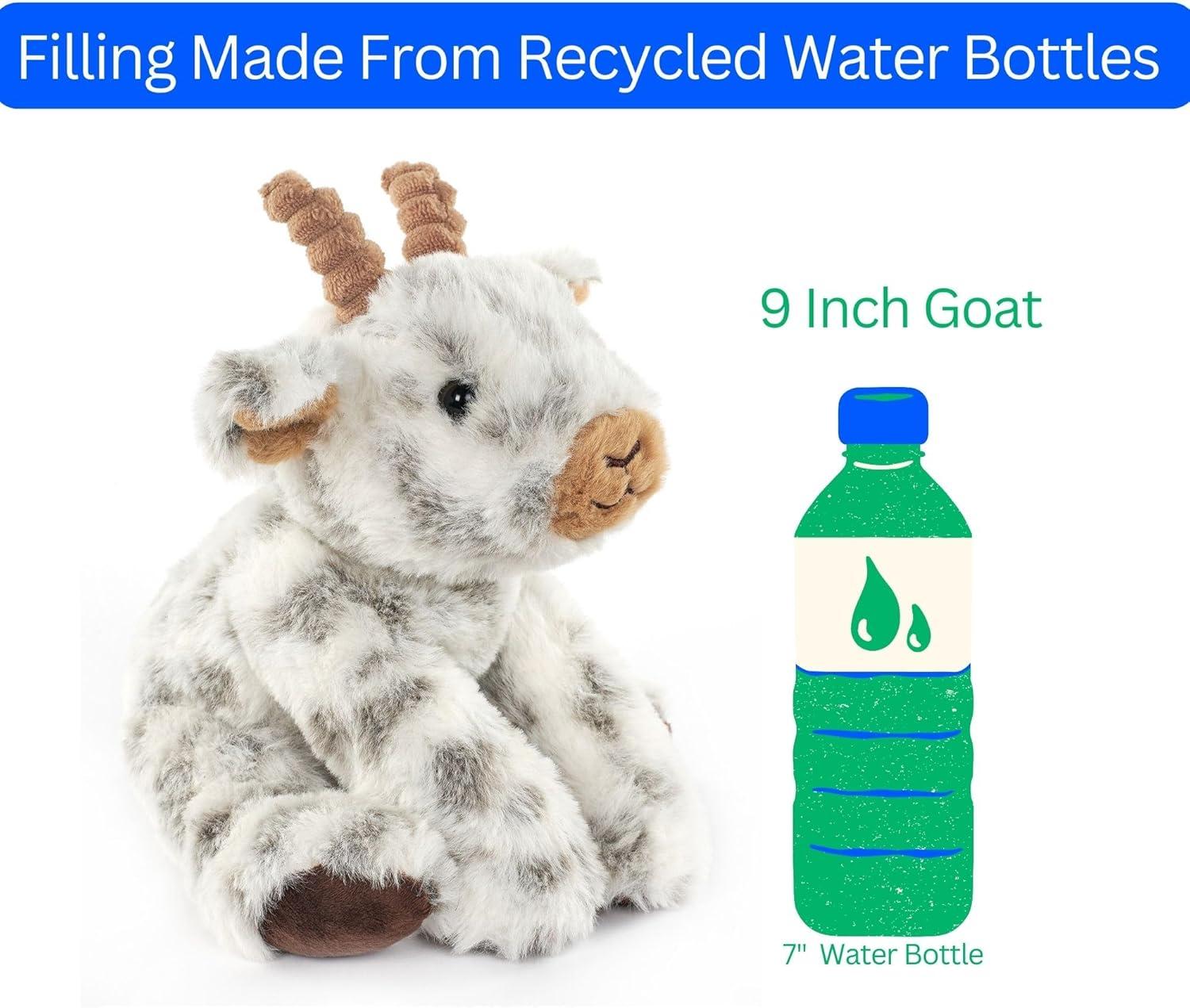 image:imageThe Petting Zoo Goat Stuffed Animal Plushie Gifts for Kids Wild Onez Wildlife Barn Animals Goat Plush Toy 9 inches