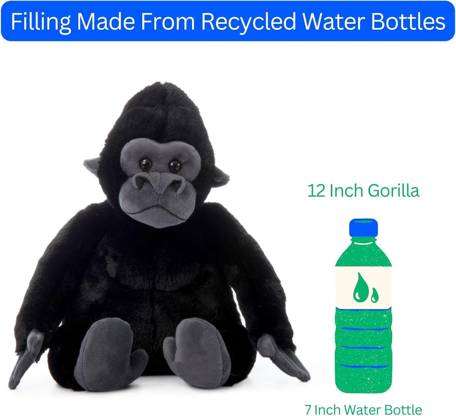 image:imageThe Petting Zoo Gorilla Stuffed Animal Gifts for Kids Wild Onez Zoo Animals Gorilla Plush Toy 12 inches