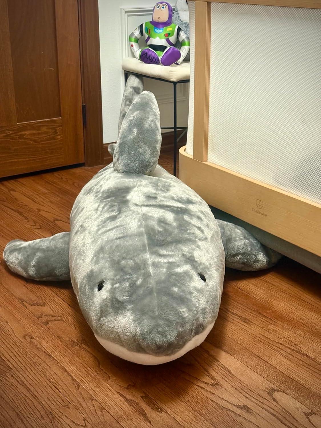image:imageThe Petting Zoo Great White Shark Animal Plushie Gifts for Kids Wild Onez Sealife Animals Grey Shark Plush Toy 72 inches