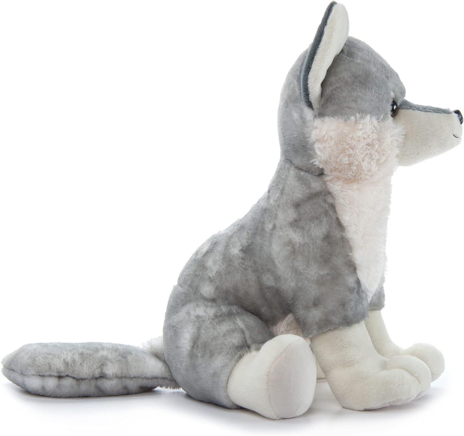 image:imageThe Petting Zoo Grey Wolf Stuffed Animal Gifts for Kids Wild Onez Zoo Animals Jumbo Grey Wolf Plush Toy 20 inches