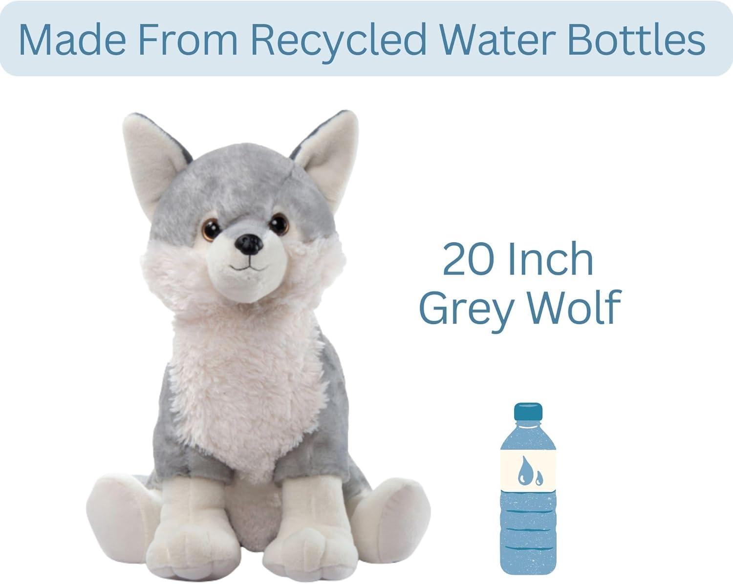 image:imageThe Petting Zoo Grey Wolf Stuffed Animal Gifts for Kids Wild Onez Zoo Animals Jumbo Grey Wolf Plush Toy 20 inches