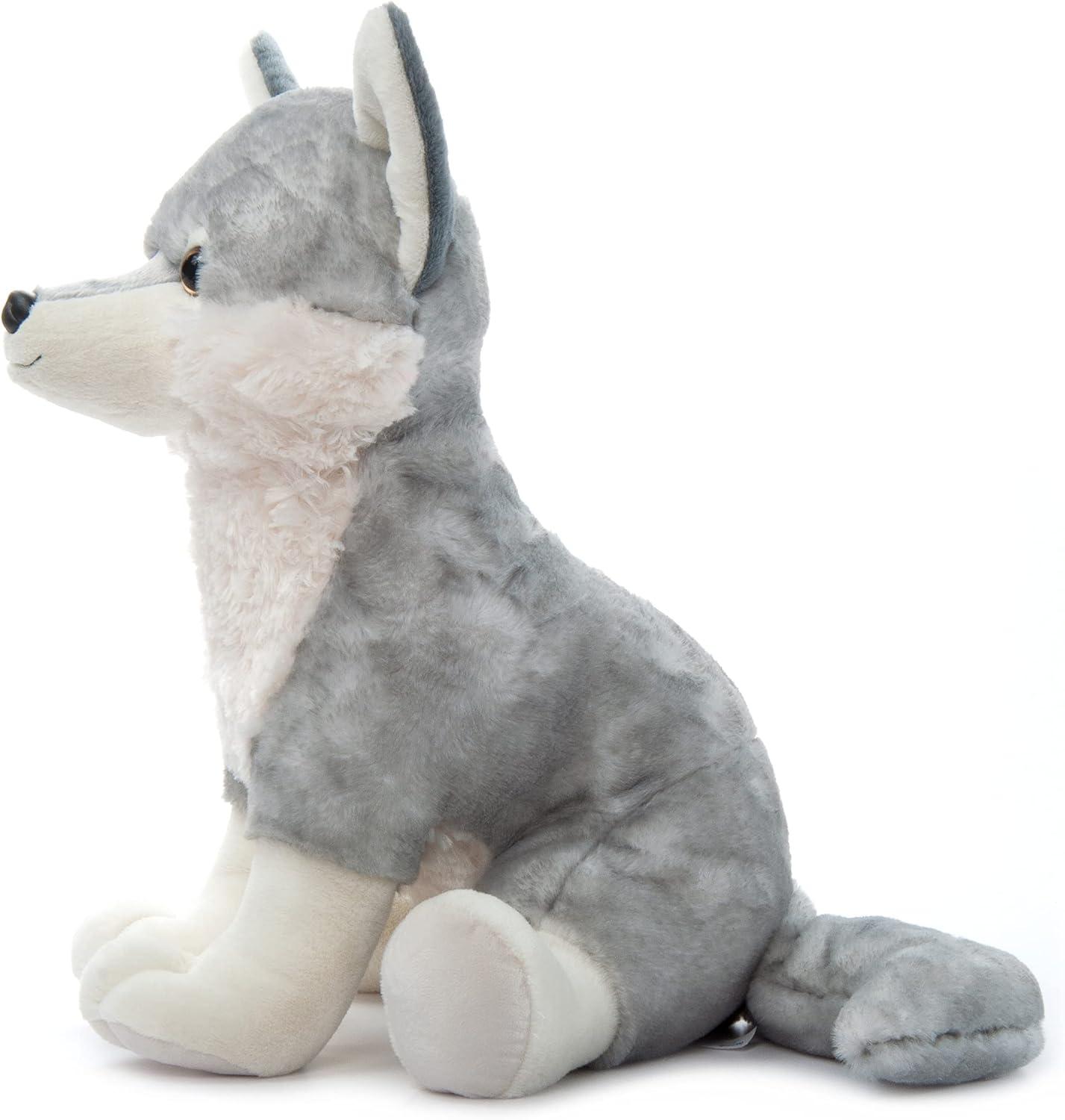 image:imageThe Petting Zoo Grey Wolf Stuffed Animal Gifts for Kids Wild Onez Zoo Animals Jumbo Grey Wolf Plush Toy 20 inches