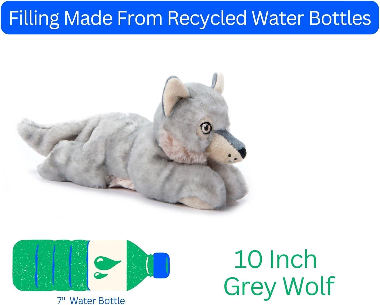 image:imageThe Petting Zoo Grey Wolf Stuffed Animal Plushie Gifts for Kids Earth Keeperz Wildlife Animals Zoologee Grey Wolf Plush Toy 10 inches