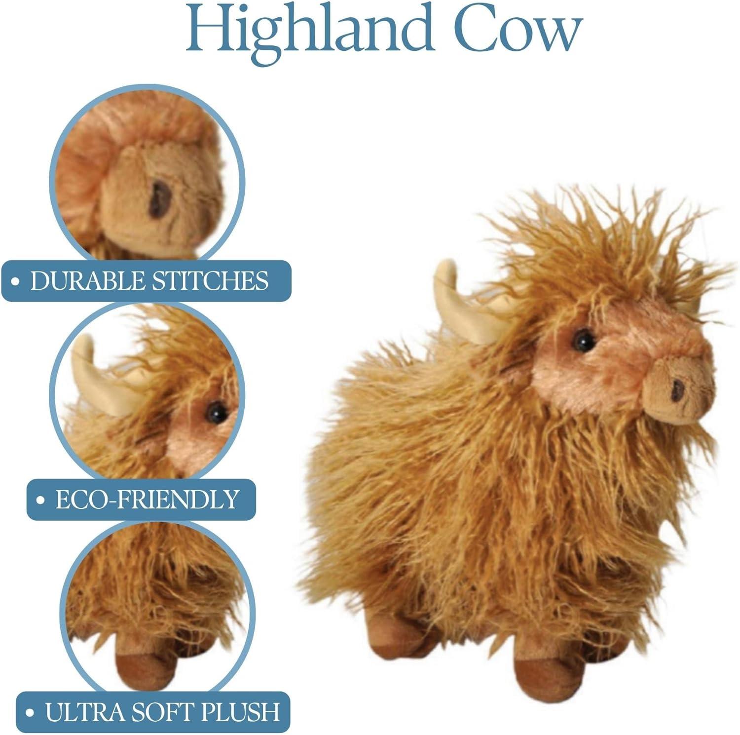 image:imageThe Petting Zoo Highland Cow Plushie Stuffed Animal Gifts for Kids Wild Onez Wildlife Animals Standing Cow Plush Toy 12 inches