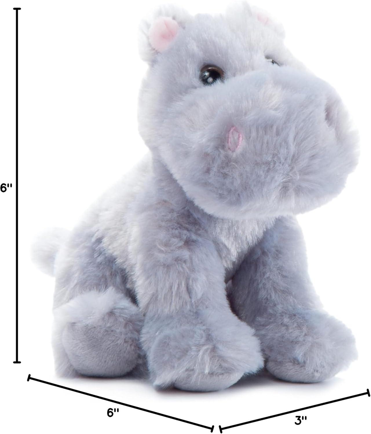 image:imageThe Petting Zoo Hippo Stuffed Animal Plushie Gifts for Kids Wild Onez Babiez Zoo Animals Hippo Plush Toy 6 inches