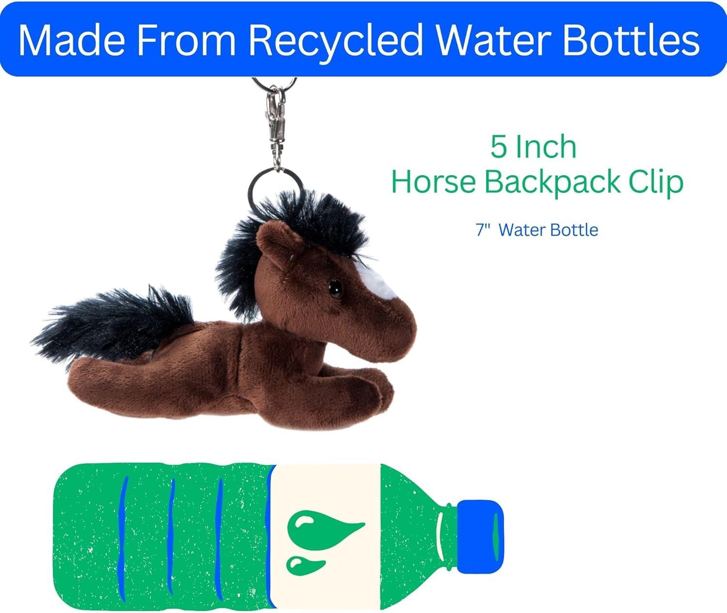image:imageThe Petting Zoo Horse Stuffed Animal Plushie Gifts for Kids Backpack Clips Animals Brown Horse Plush Toy 5 inches