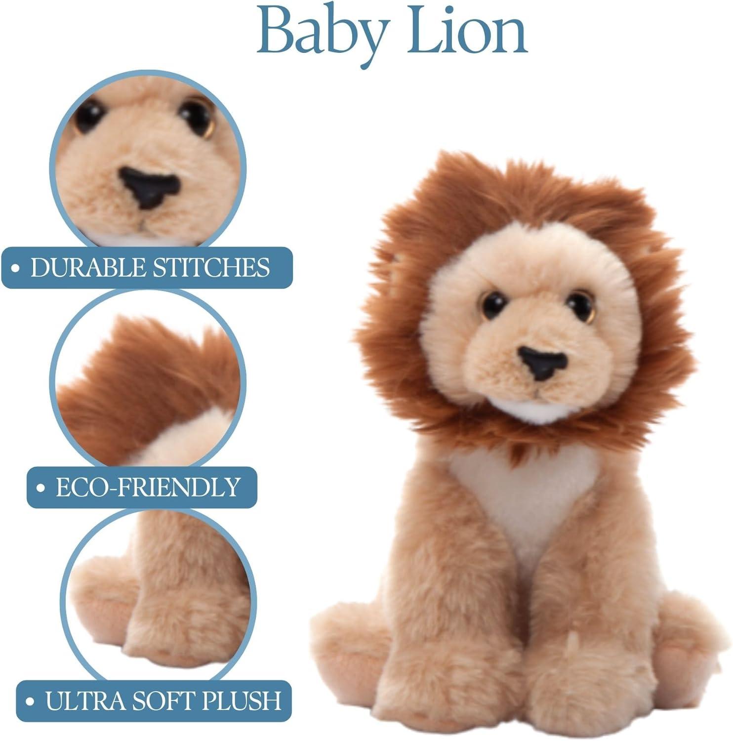 image:imageThe Petting Zoo Lion Stuffed Animal Plushie Gifts for Kids Wild Onez Babiez Zoo Animals Lion Plush Toy 6 inches