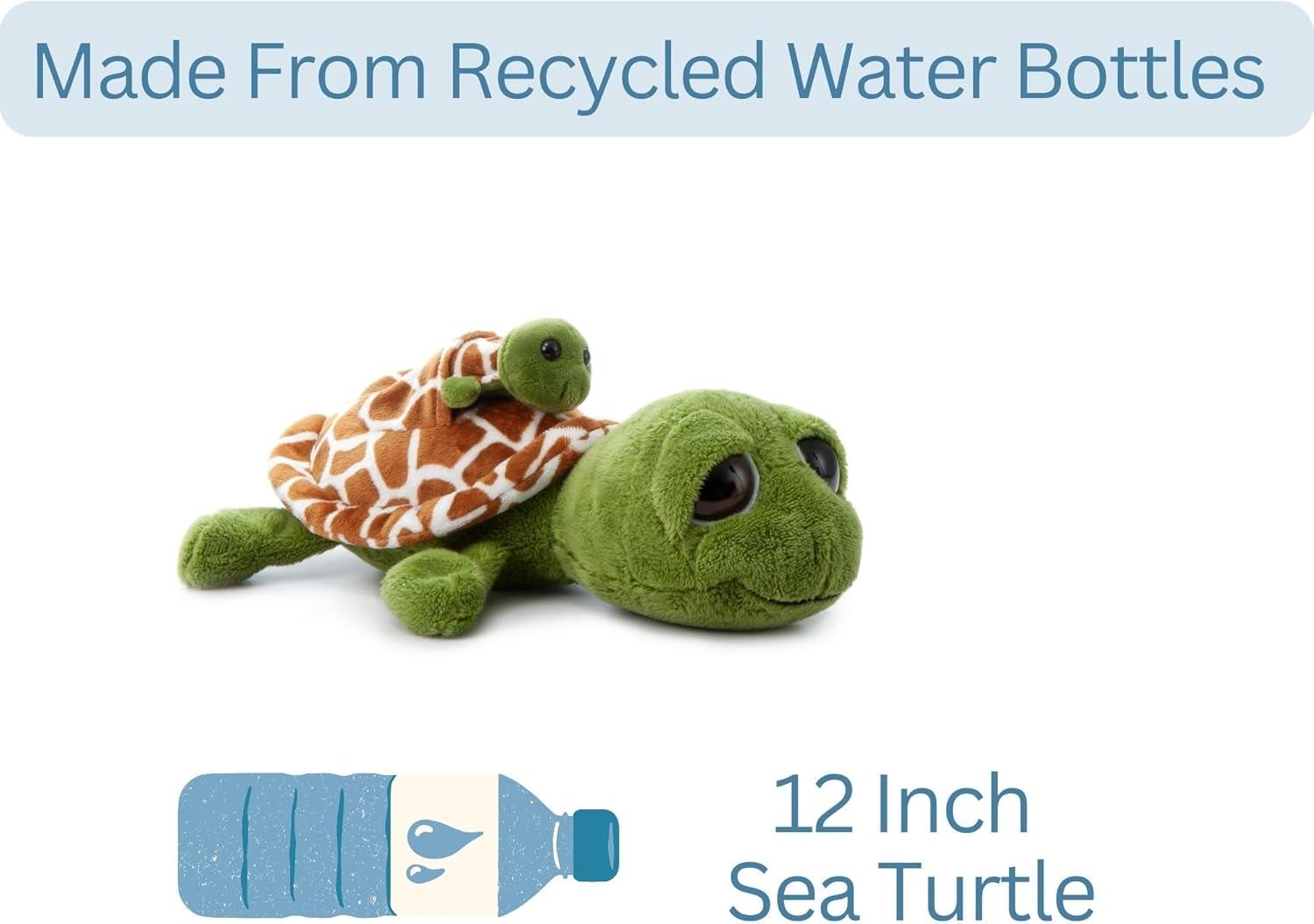 image:imageThe Petting Zoo Mom and Baby Sea Turtle Stuffed Animal Gifts for Kids Pocketz Ocean Animals Sea Turtle Plush Toy 12 inches