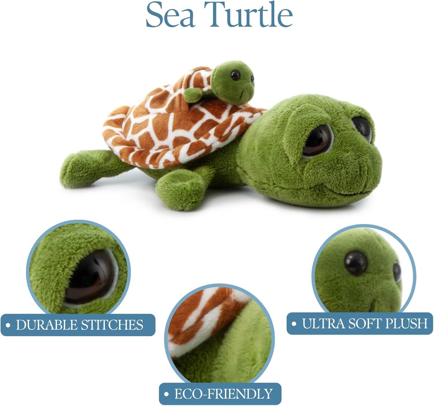 image:imageThe Petting Zoo Mom and Baby Sea Turtle Stuffed Animal Gifts for Kids Pocketz Ocean Animals Sea Turtle Plush Toy 12 inches
