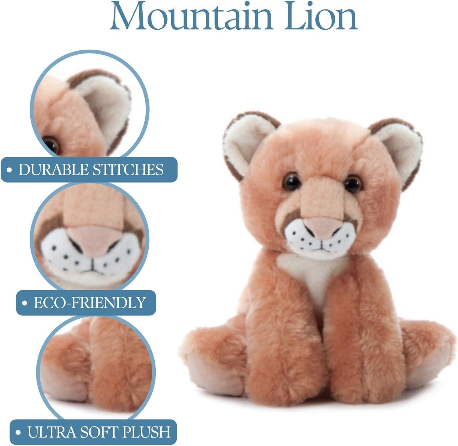 image:imageThe Petting Zoo Mountain Lion Stuffed Animal Gifts for Kids Wild Onez Zoo Animals Mountain Lion Plush Toy 9 inchesSmall Pack of 2