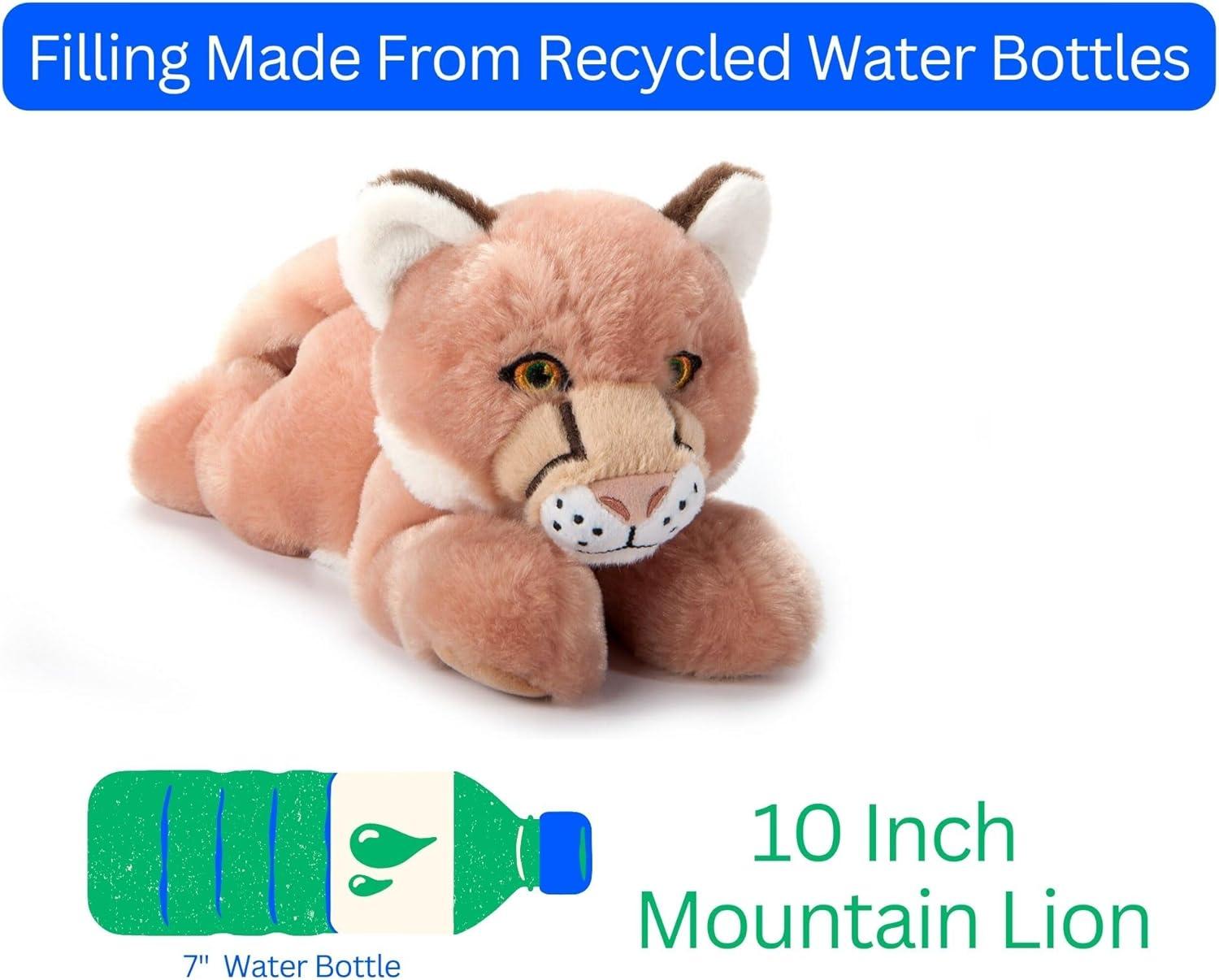 image:imageThe Petting Zoo Mountain Lion Stuffed Animal Plushie Gifts for Kids Earth Keeperz Wildlife Animals Zoologee Brown Cougar Plush Toy 10 inches