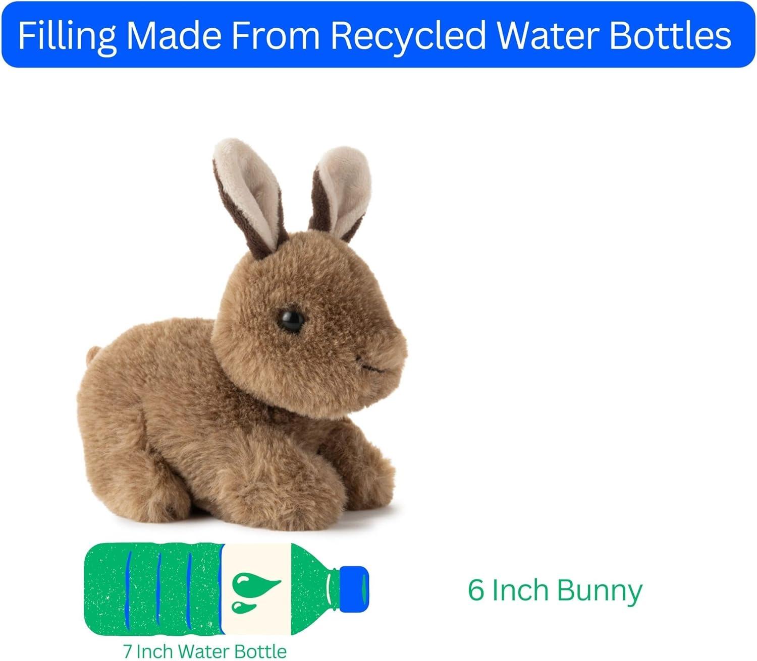 image:imageThe Petting Zoo Rabbit Stuffed Animal Plushie Gifts for Kids Wild Onez Babiez Wildlife Animals Brown Bunny Plush Toy 6 inches