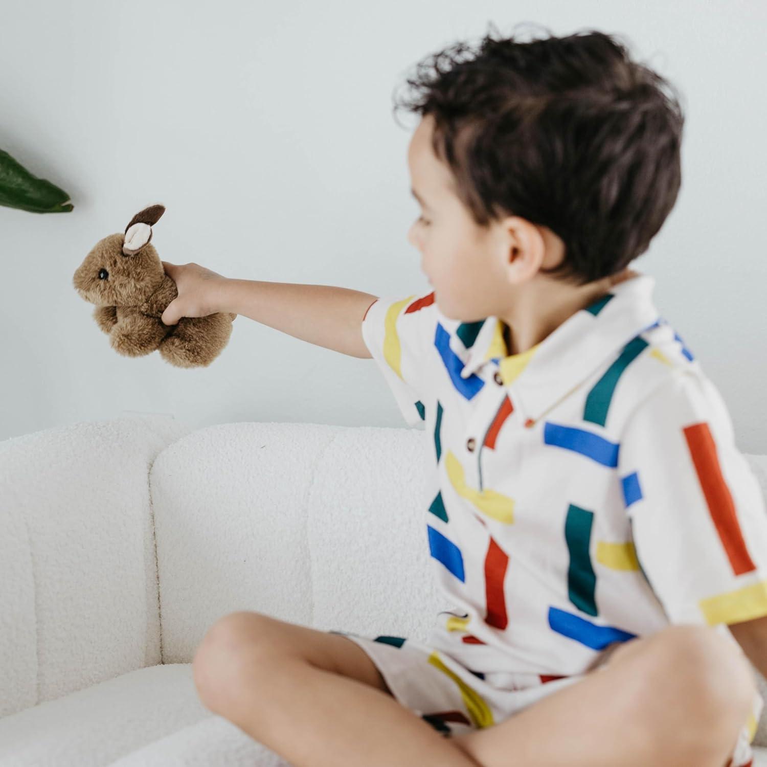 image:imageThe Petting Zoo Rabbit Stuffed Animal Plushie Gifts for Kids Wild Onez Babiez Wildlife Animals Brown Bunny Plush Toy 6 inches