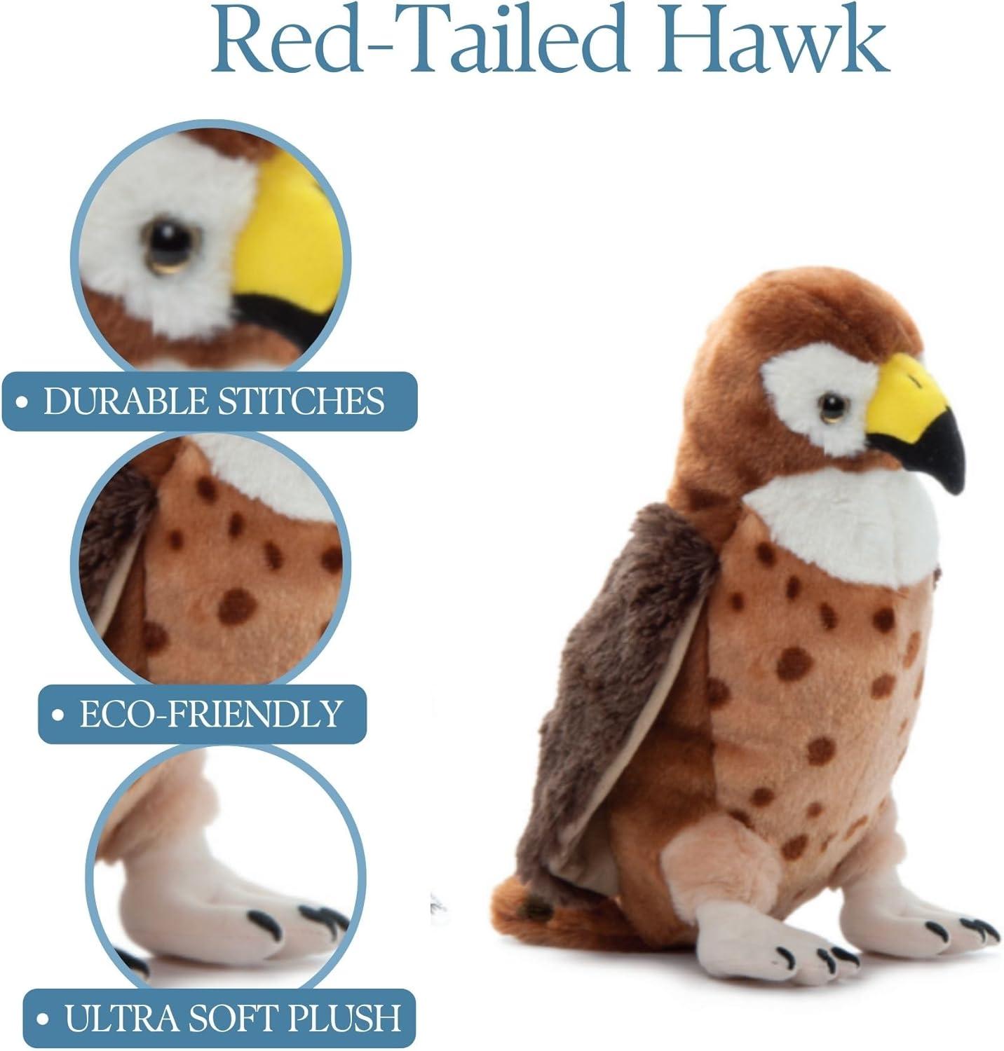 image:imageThe Petting Zoo Red Tailed Hawk Stuffed Animal Plushie Gifts for Kids Wild Onez Zoo Animals Hawk Plush Toy 12 inches