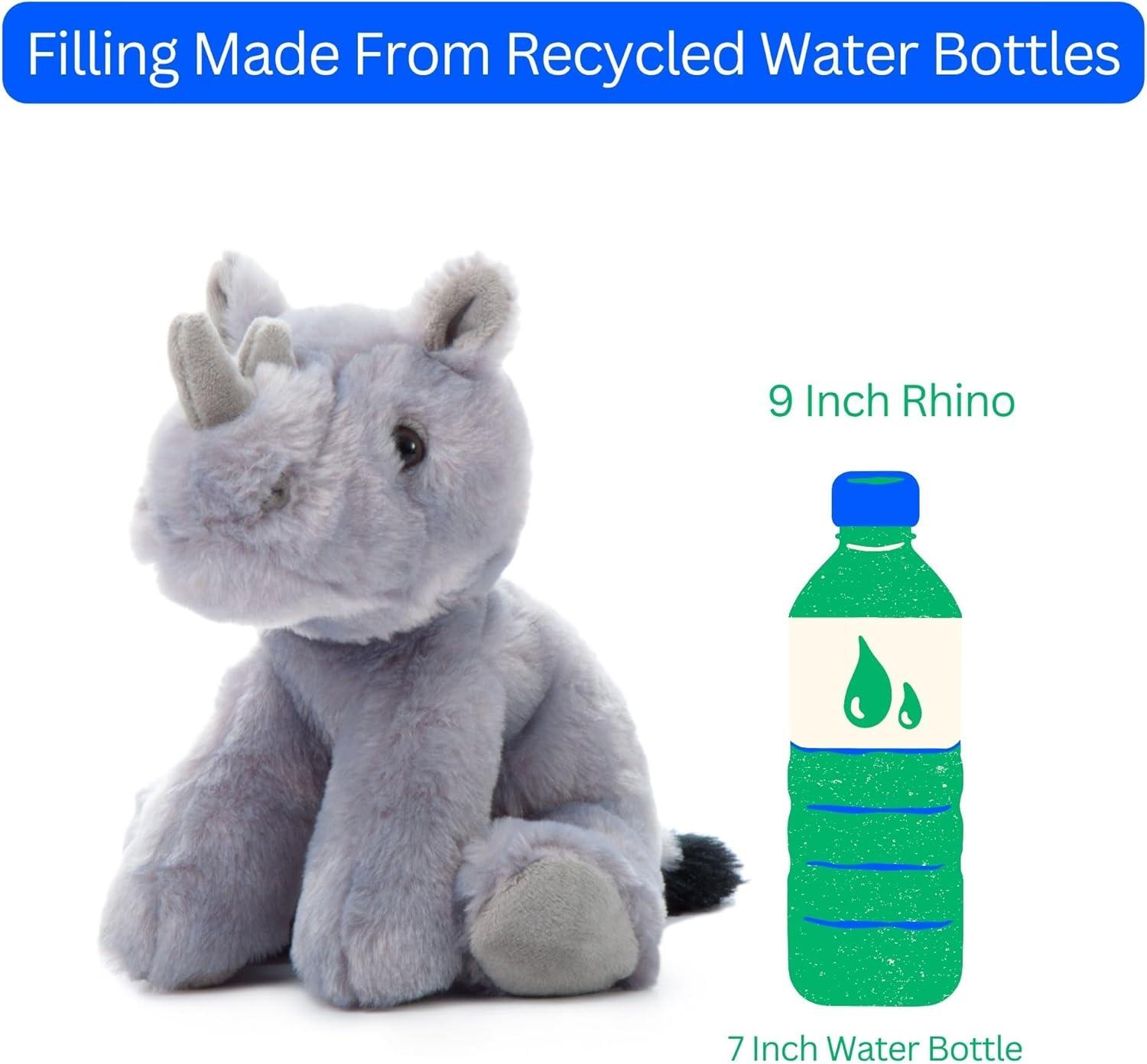 image:imageThe Petting Zoo Rhino Stuffed Animal Gifts for Kids Wild Onez Zoo Animals Rhino Plush Toy 9 inches