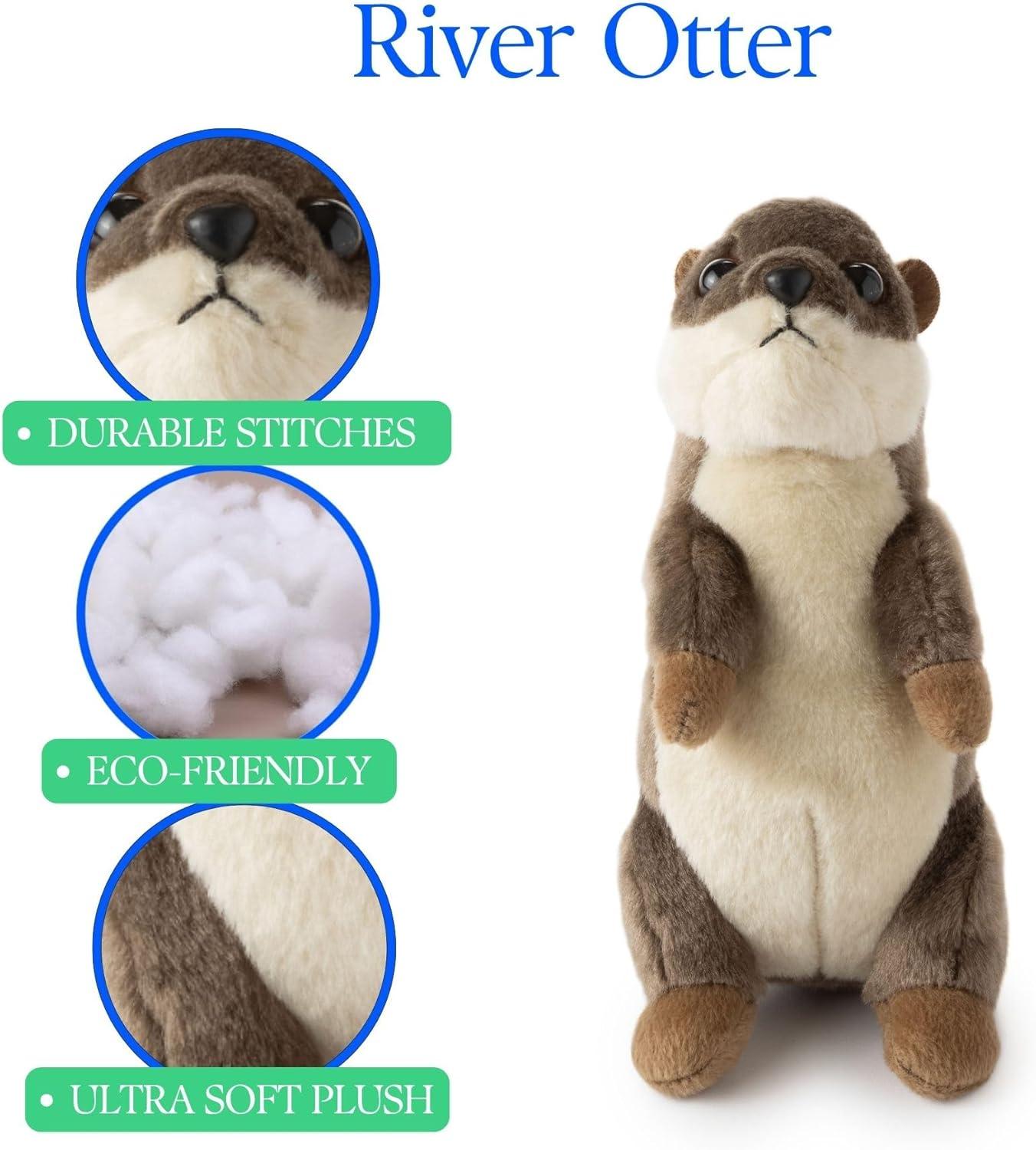 image:imageThe Petting Zoo River Otter Stuffed Animal Plushie Gifts for Kids Wild Onez Babiez Wildlife Animals River Otter Plush Toy 6 Inches6 in