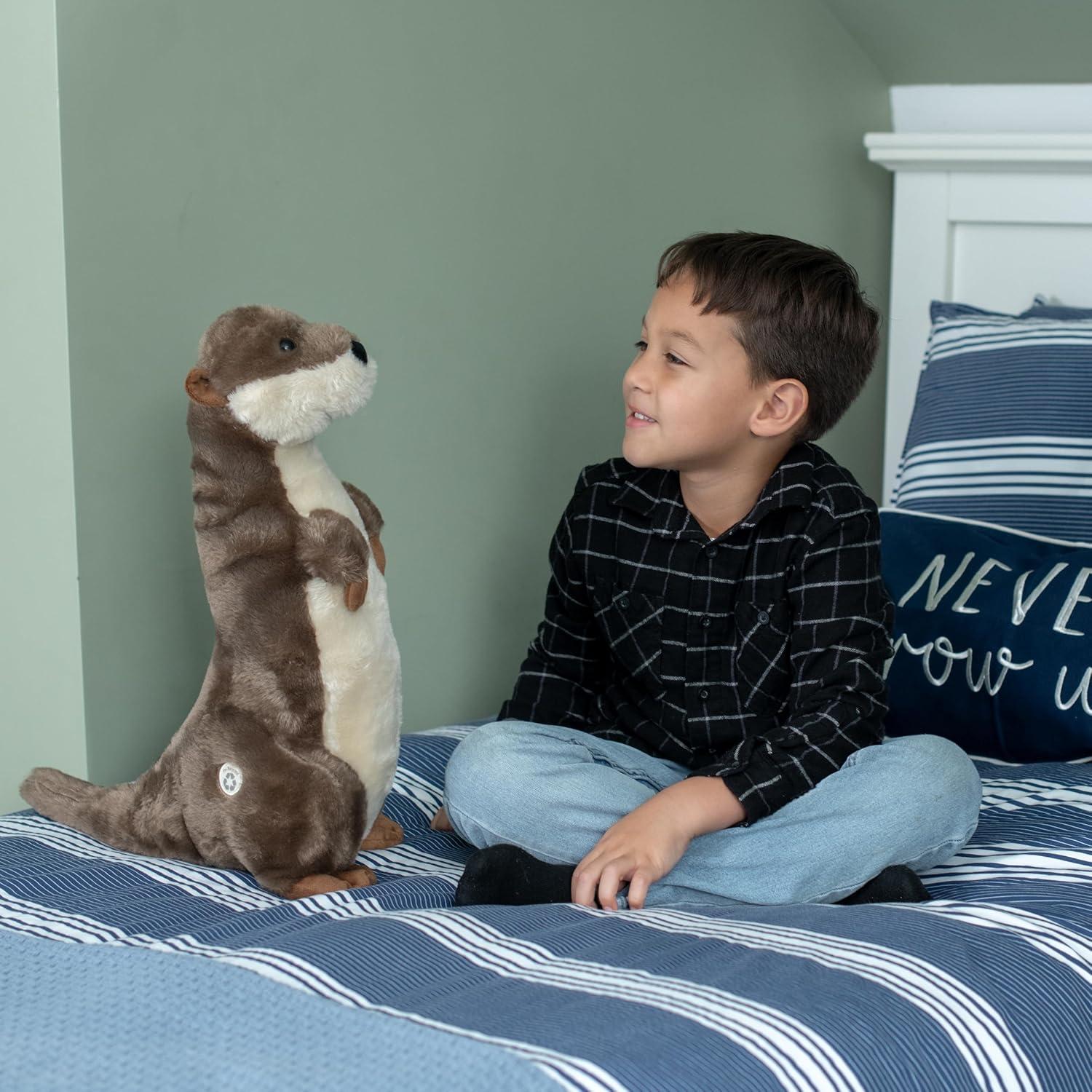 image:imageThe Petting Zoo River Otter Stuffed Animal Standing Gifts for Kids Wild Onez Zoo Animals River Otter Plush Toy Standing 14 inches