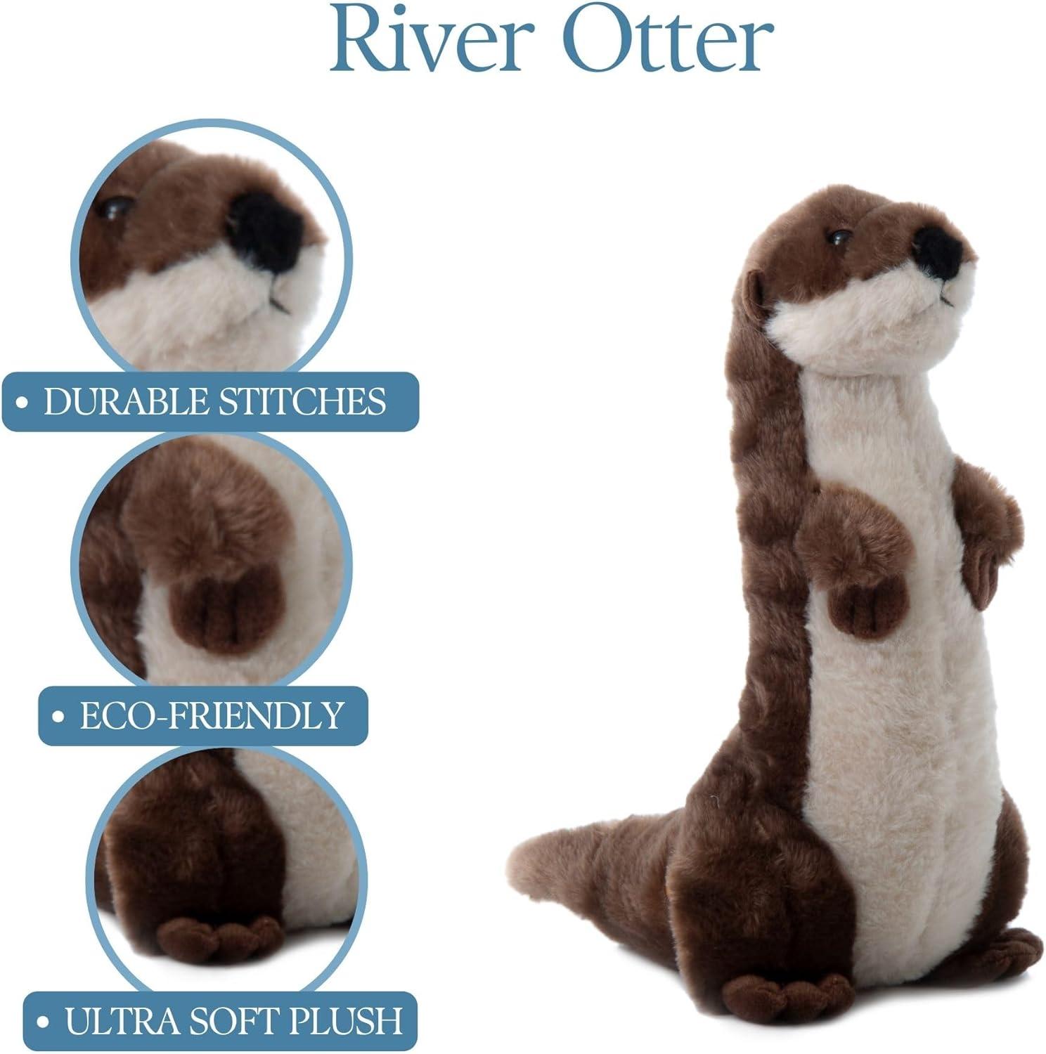image:imageThe Petting Zoo River Otter Stuffed Animal Standing Gifts for Kids Wild Onez Zoo Animals River Otter Plush Toy Standing 14 inches
