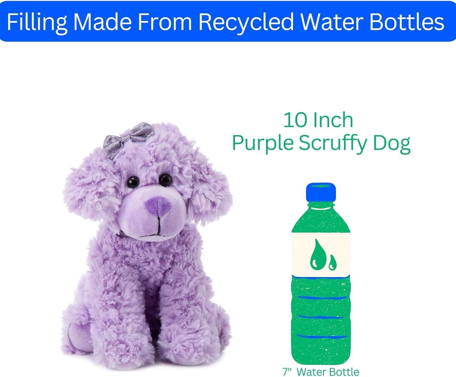 image:imageThe Petting Zoo Scruffy Dog Stuffed Animal Gifts for Girls Purple Dog Plush Toy 9 Inches