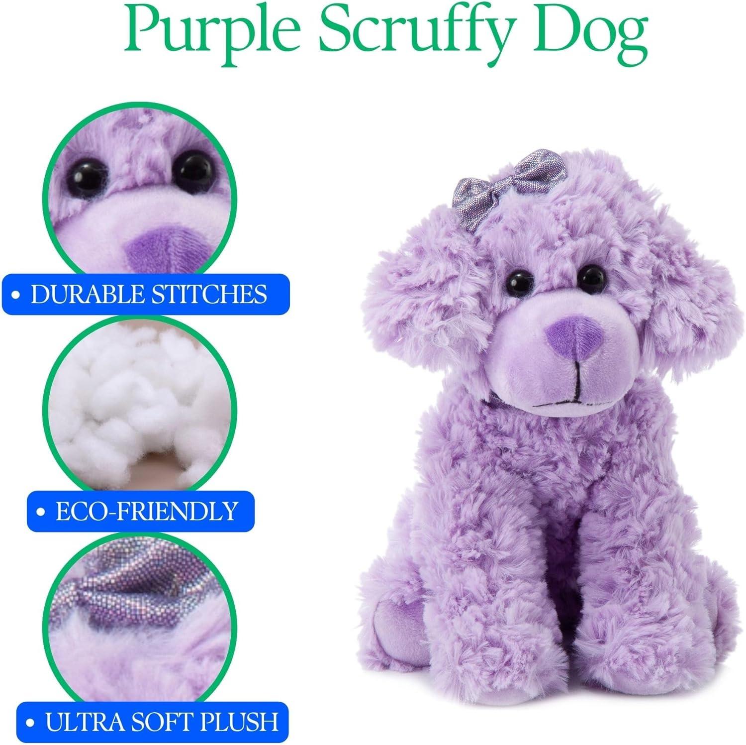 image:imageThe Petting Zoo Scruffy Dog Stuffed Animal Gifts for Girls Purple Dog Plush Toy 9 Inches