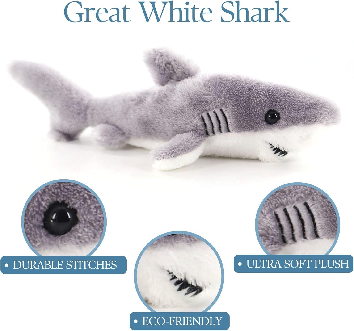 image:imageThe Petting Zoo Seahorse Stuffed Animal Plushie Gifts for Kids Scoopz Sealife Animals Seahorse Plush Toy 8 inchesGreat White Shark