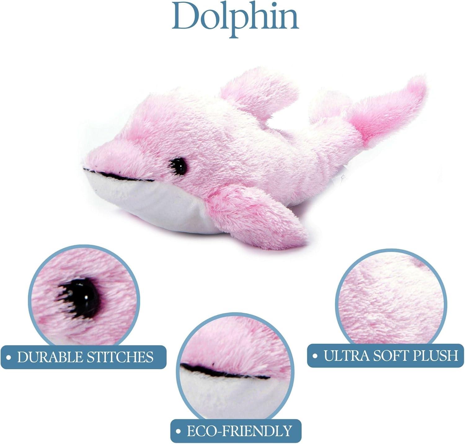 image:imageThe Petting Zoo Seahorse Stuffed Animal Plushie Gifts for Kids Scoopz Sealife Animals Seahorse Plush Toy 8 inchesPink Dolphin