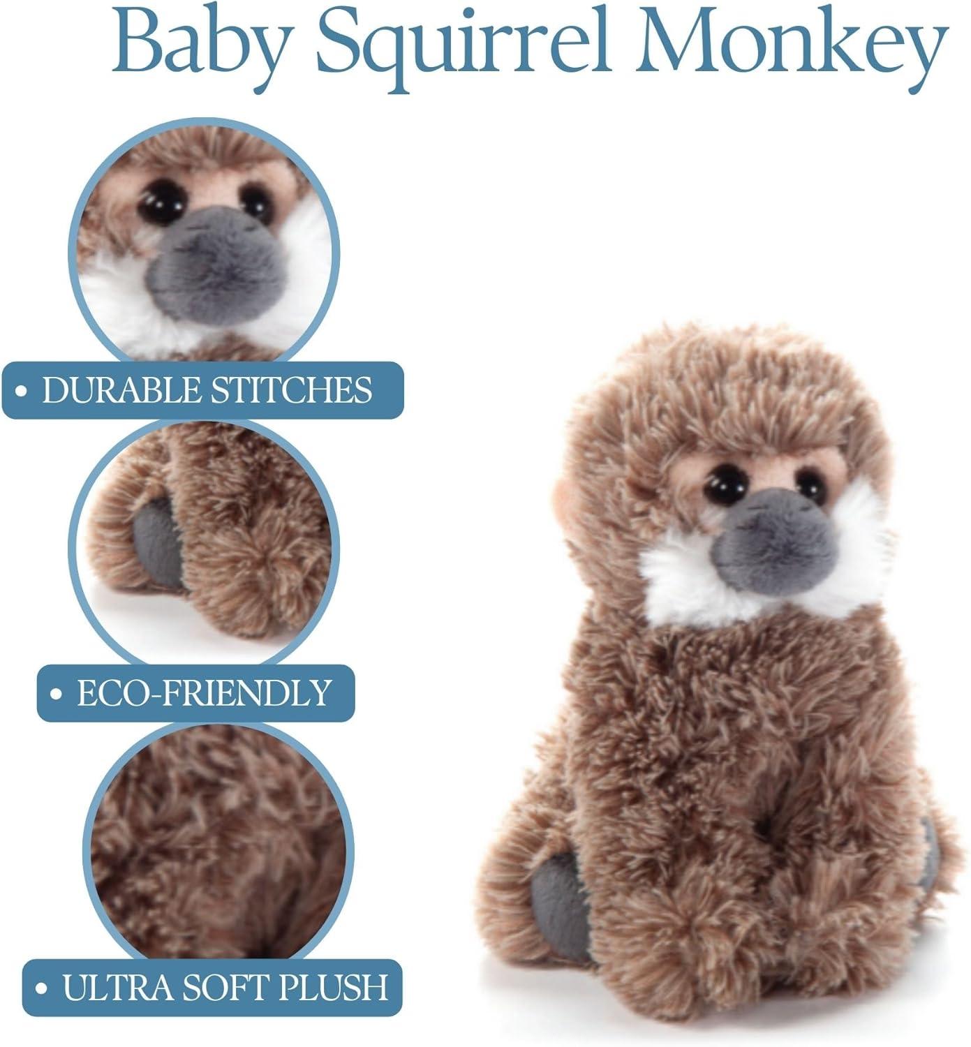 image:imageThe Petting Zoo Squirrel Monkey Stuffed Animal Plushie Gifts for Kids Wild Onez Babiez Wildlife Animals Monkey Plush Toy 6 inches